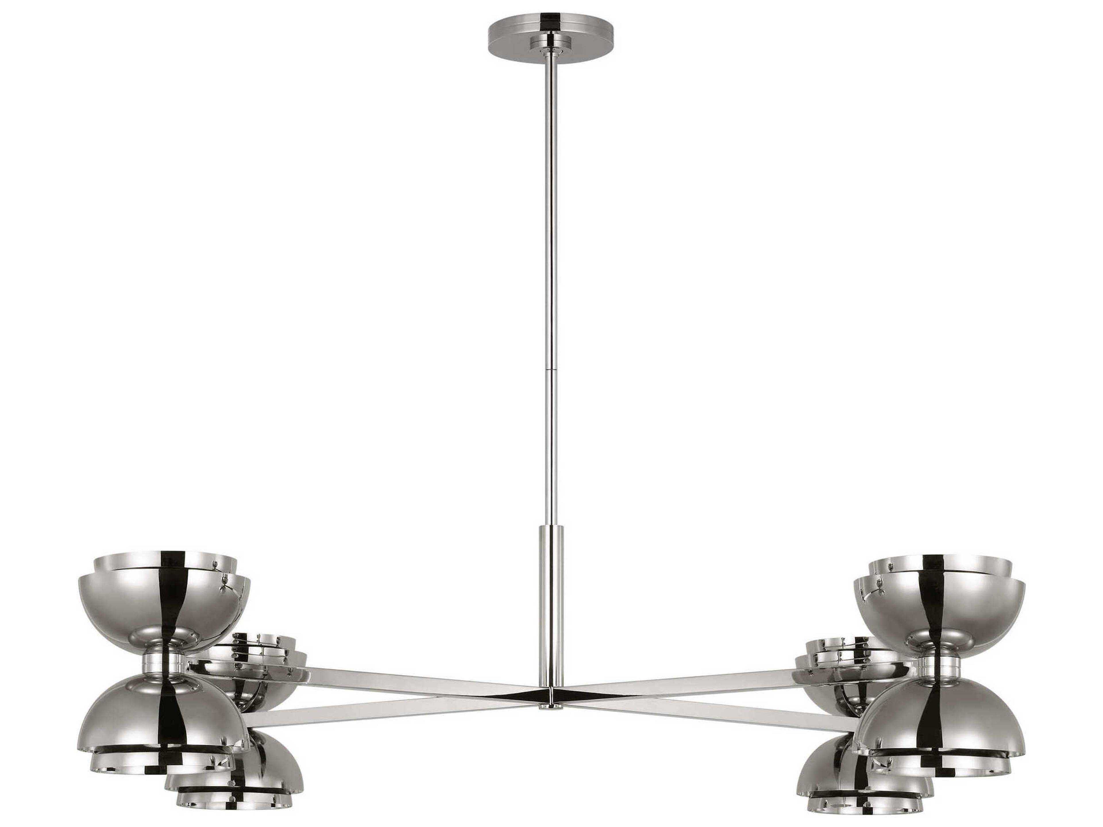 Visual Comfort Modern Shanti 4-Light Polished Nickel Dome Chandelier