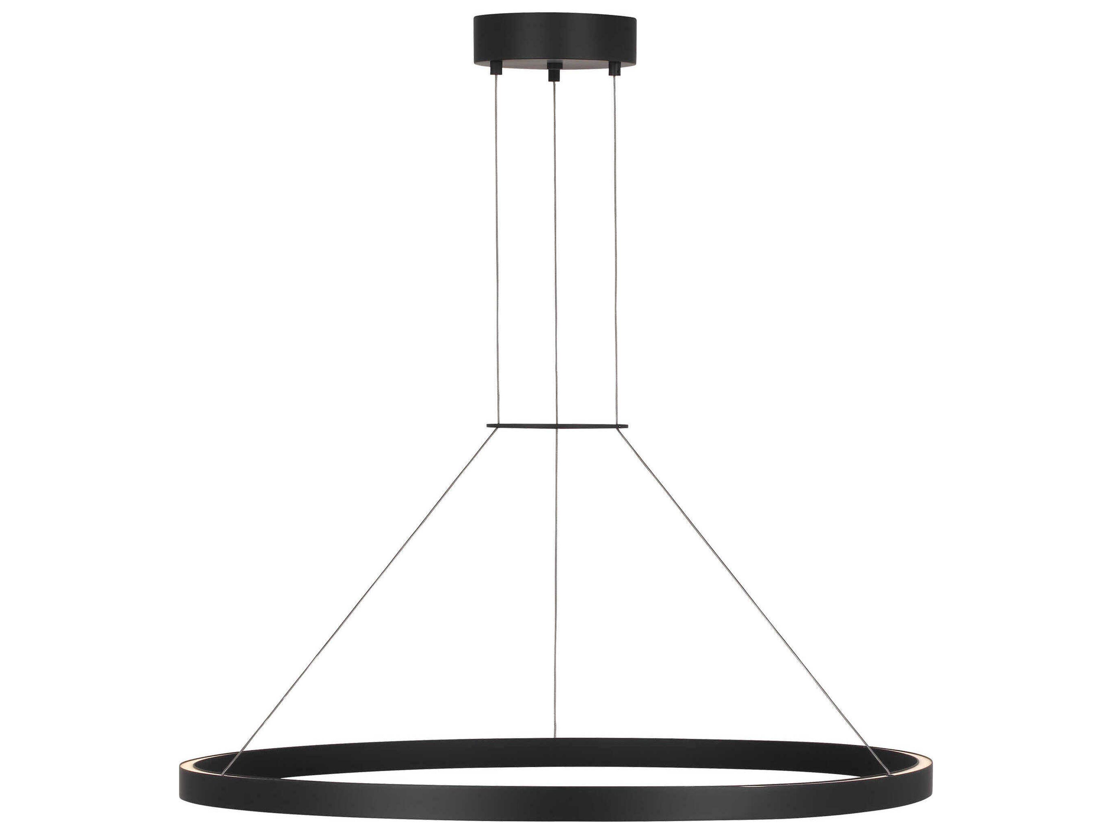 Visual Comfort Modern Fiama 1-Light Matte Black Round Pendant