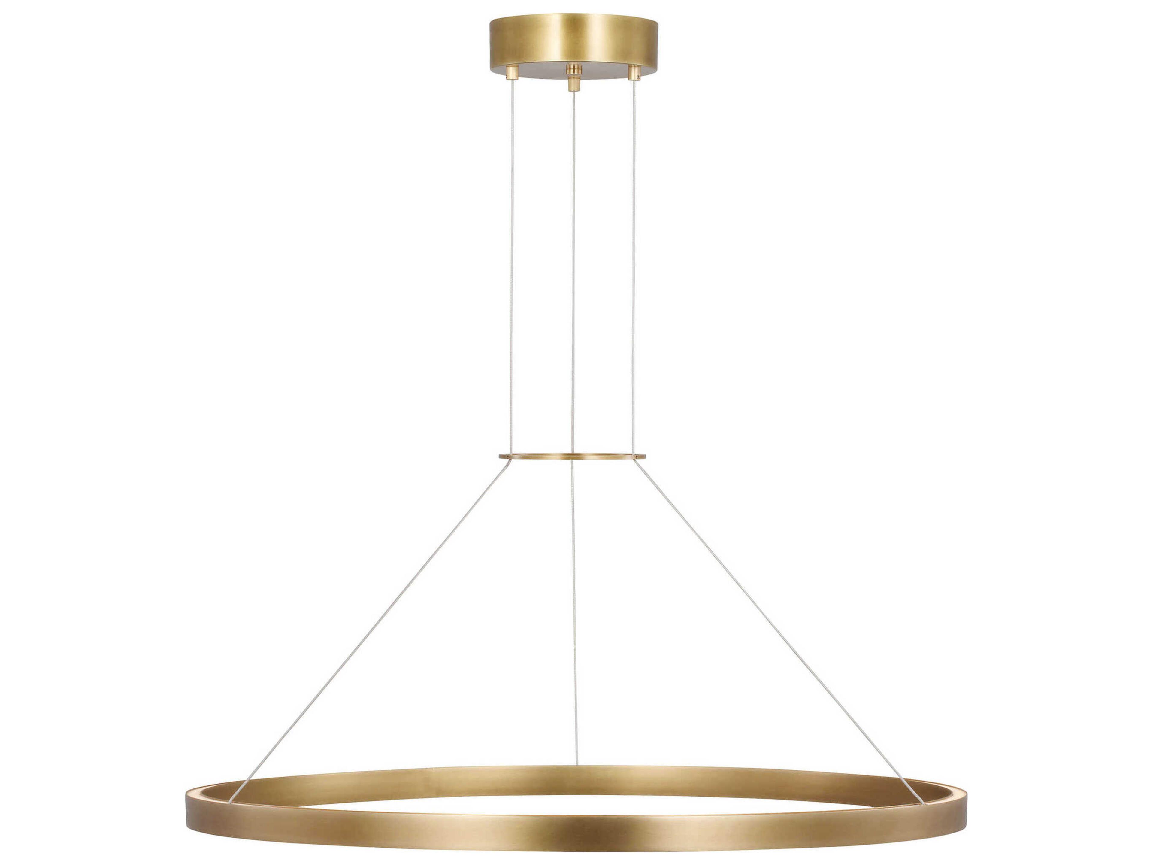 Visual Comfort Modern Fiama 1-Light Plated Brass Round Pendant