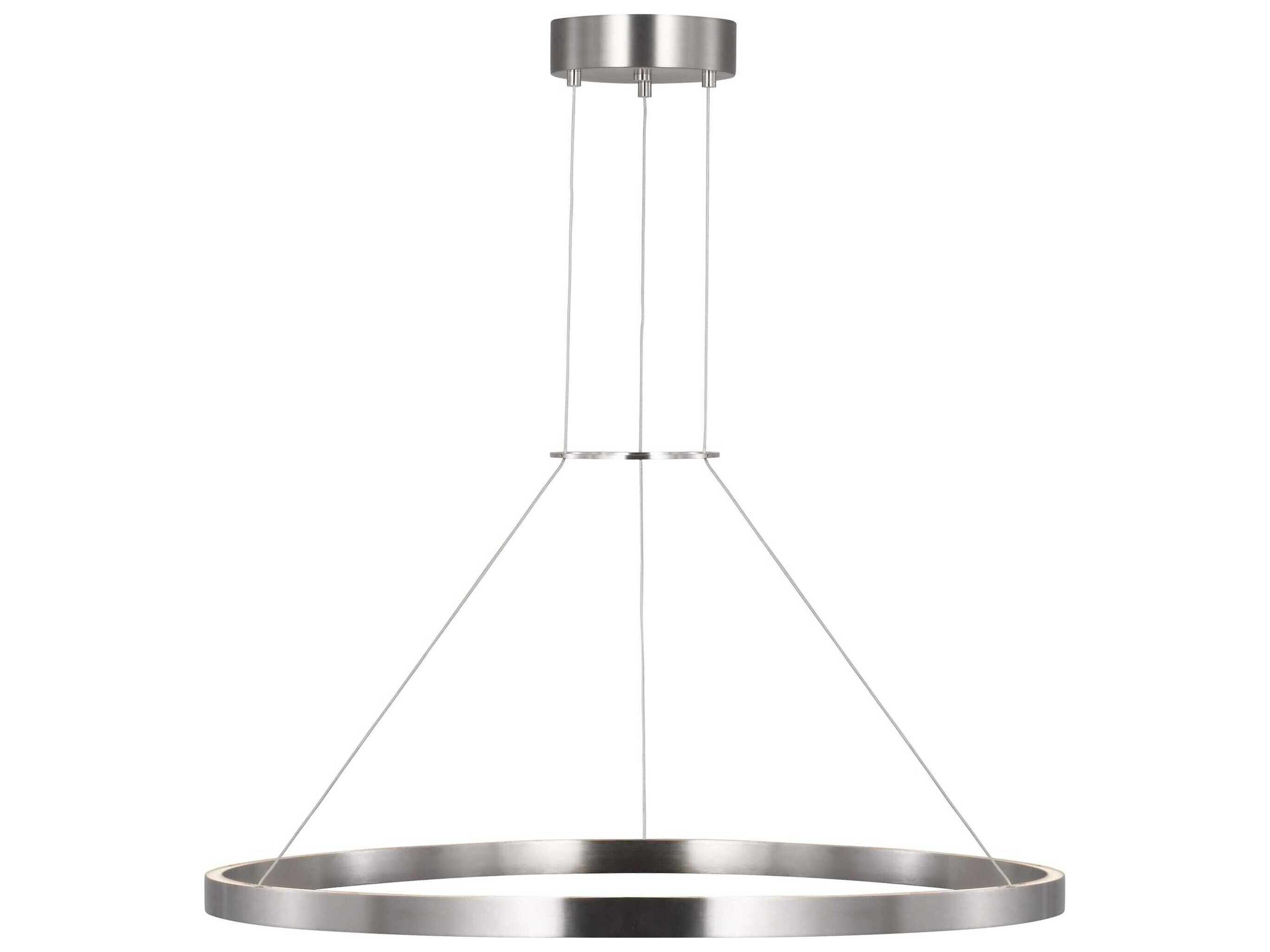 Visual Comfort Modern Fiama 1-Light Satin Nickel Round Pendant