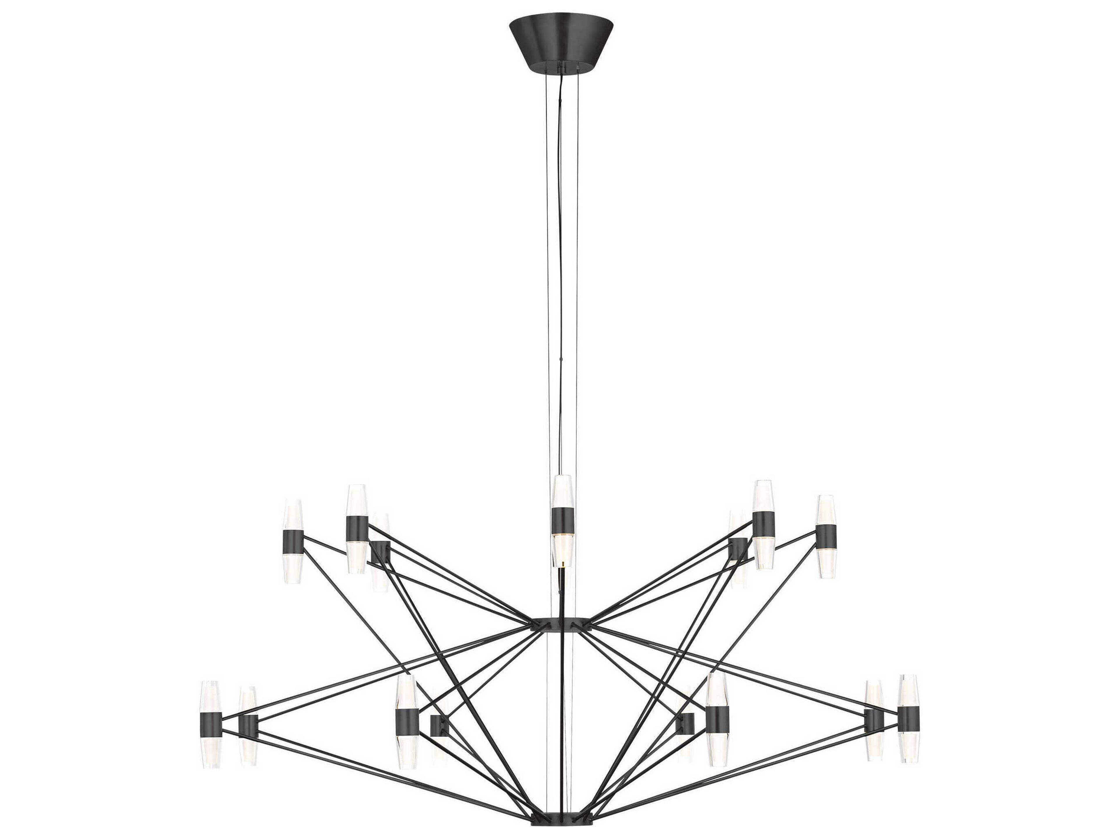 Lassell 48-Light Dark Bronze Geometric Tiered Chandelier