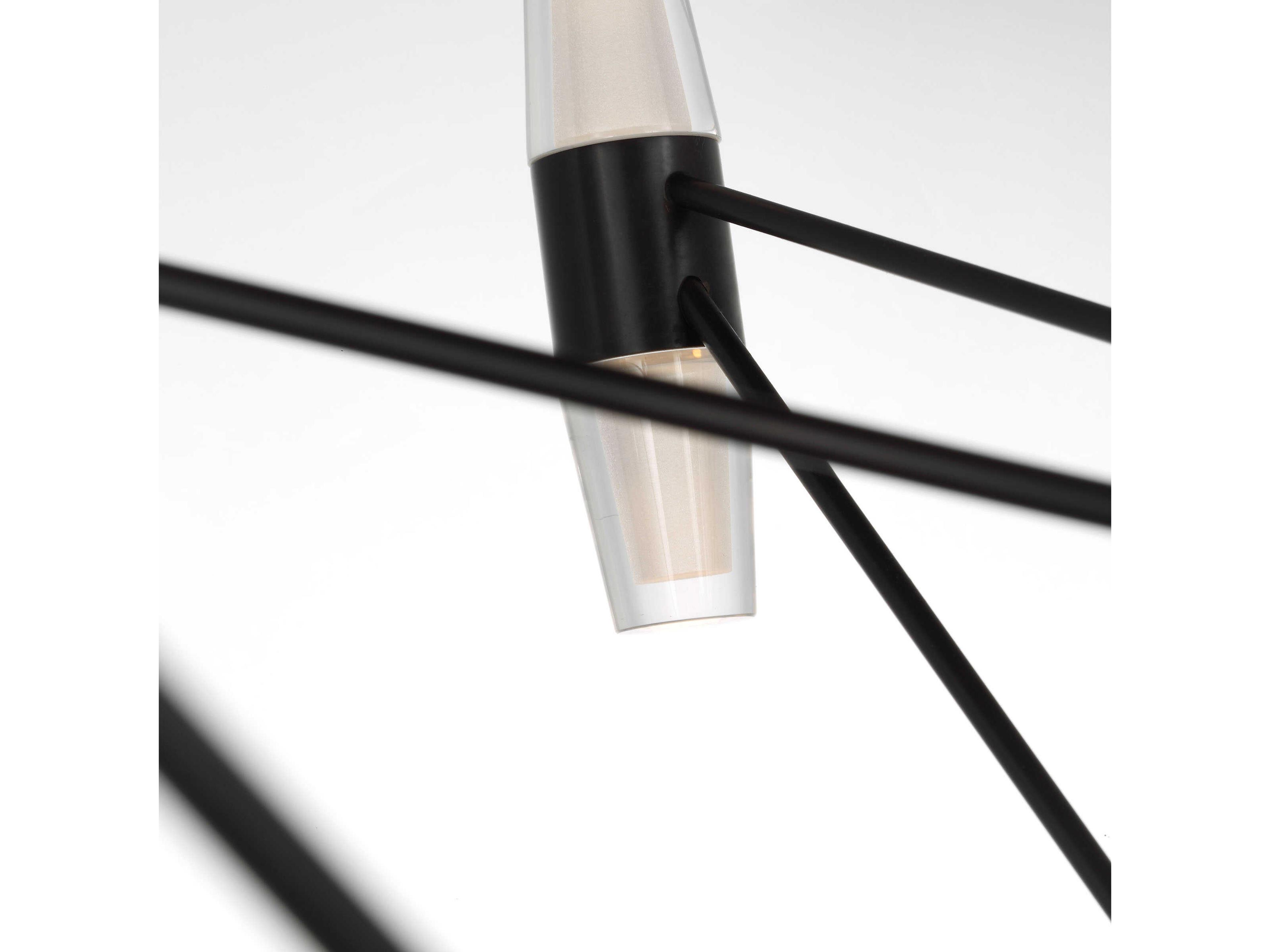 Visual Comfort Modern Lassell 48-Light Dark Bronze Geometric Tiered Chandelier