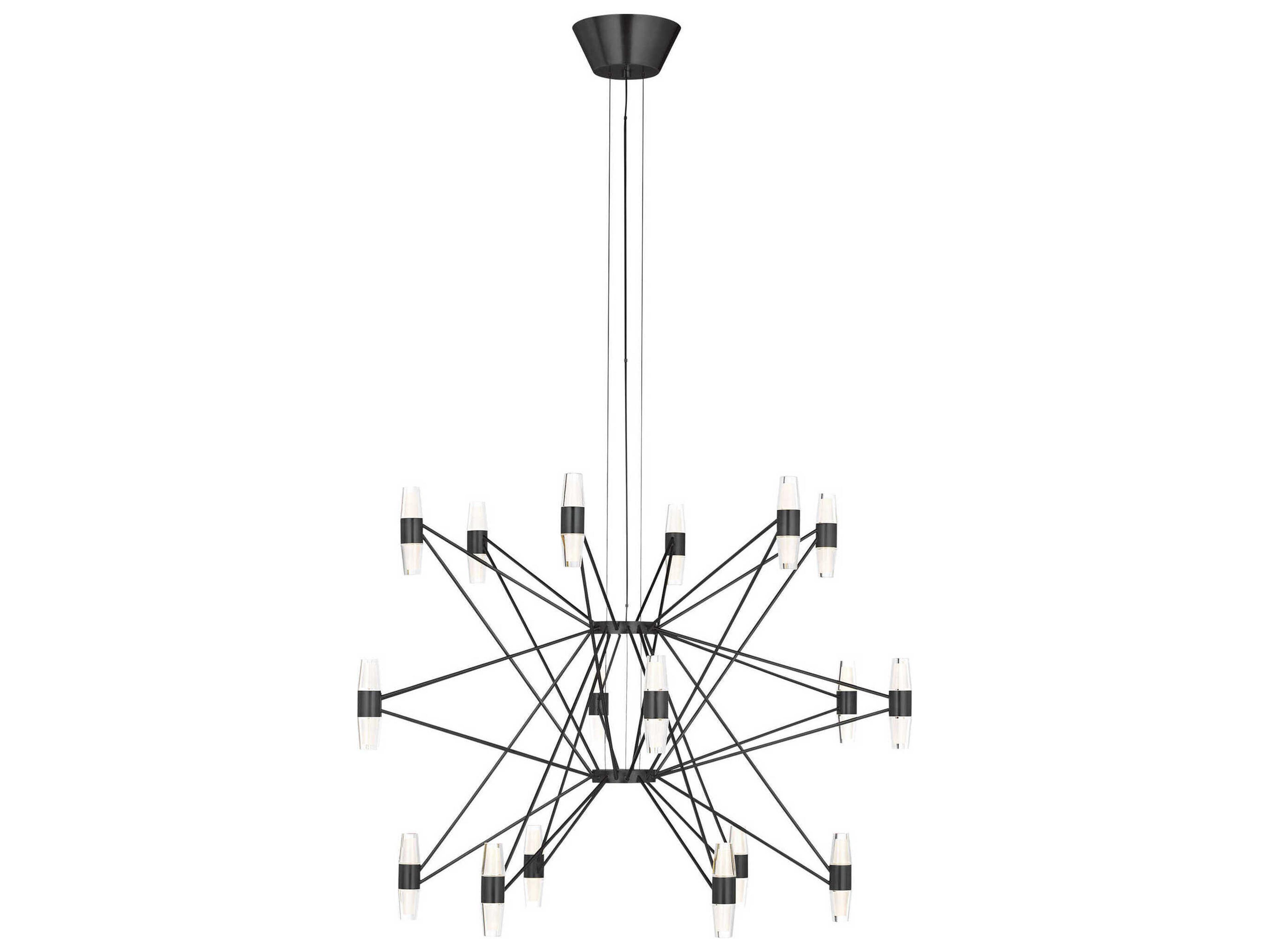 Lassell 36-Light Dark Bronze Geometric Tiered Chandelier