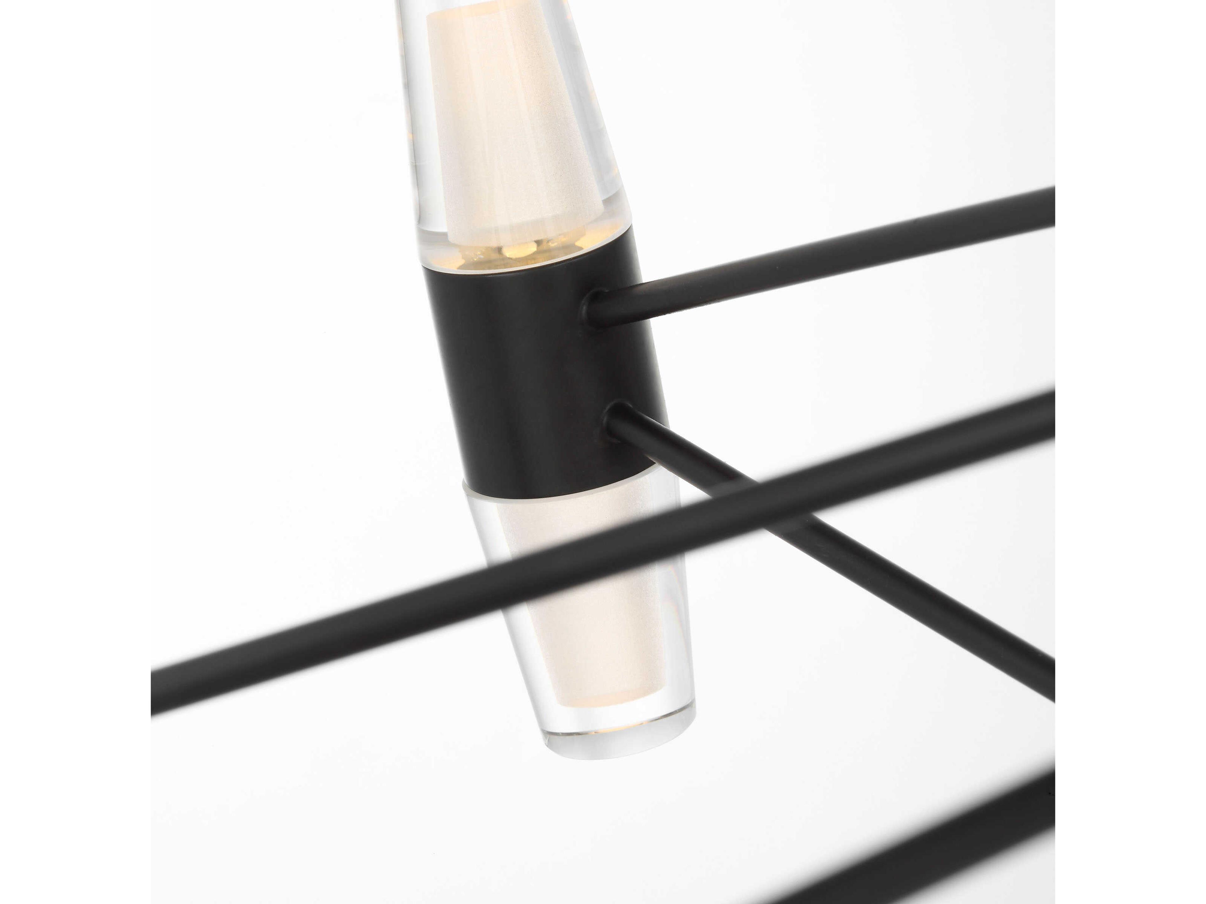 Visual Comfort Modern Lassell 24-Light Dark Bronze Geometric Chandelier