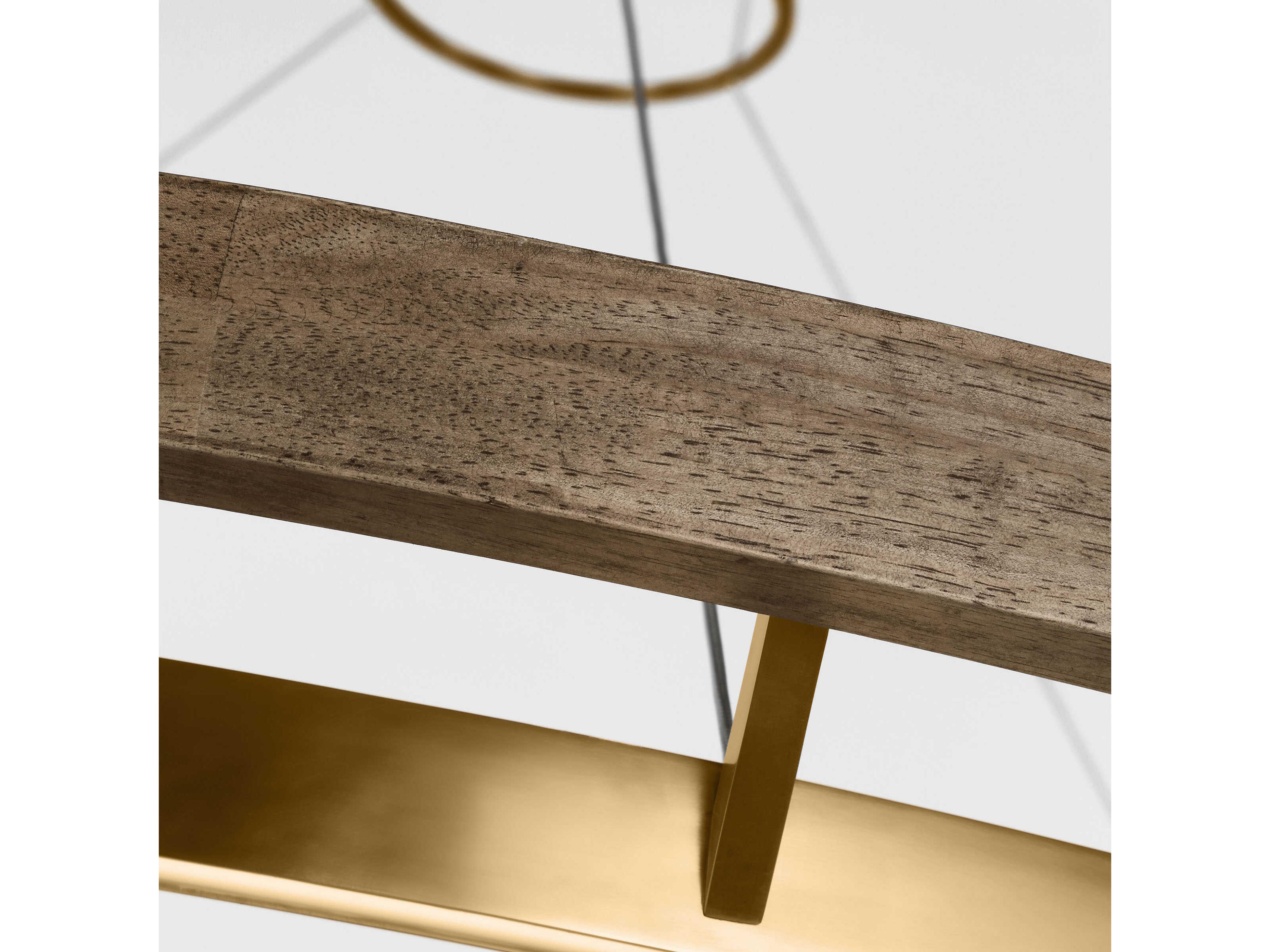 Visual Comfort Modern Grace 1-Light Natural Brass Weathered Oak Wood Brass Round Pendant