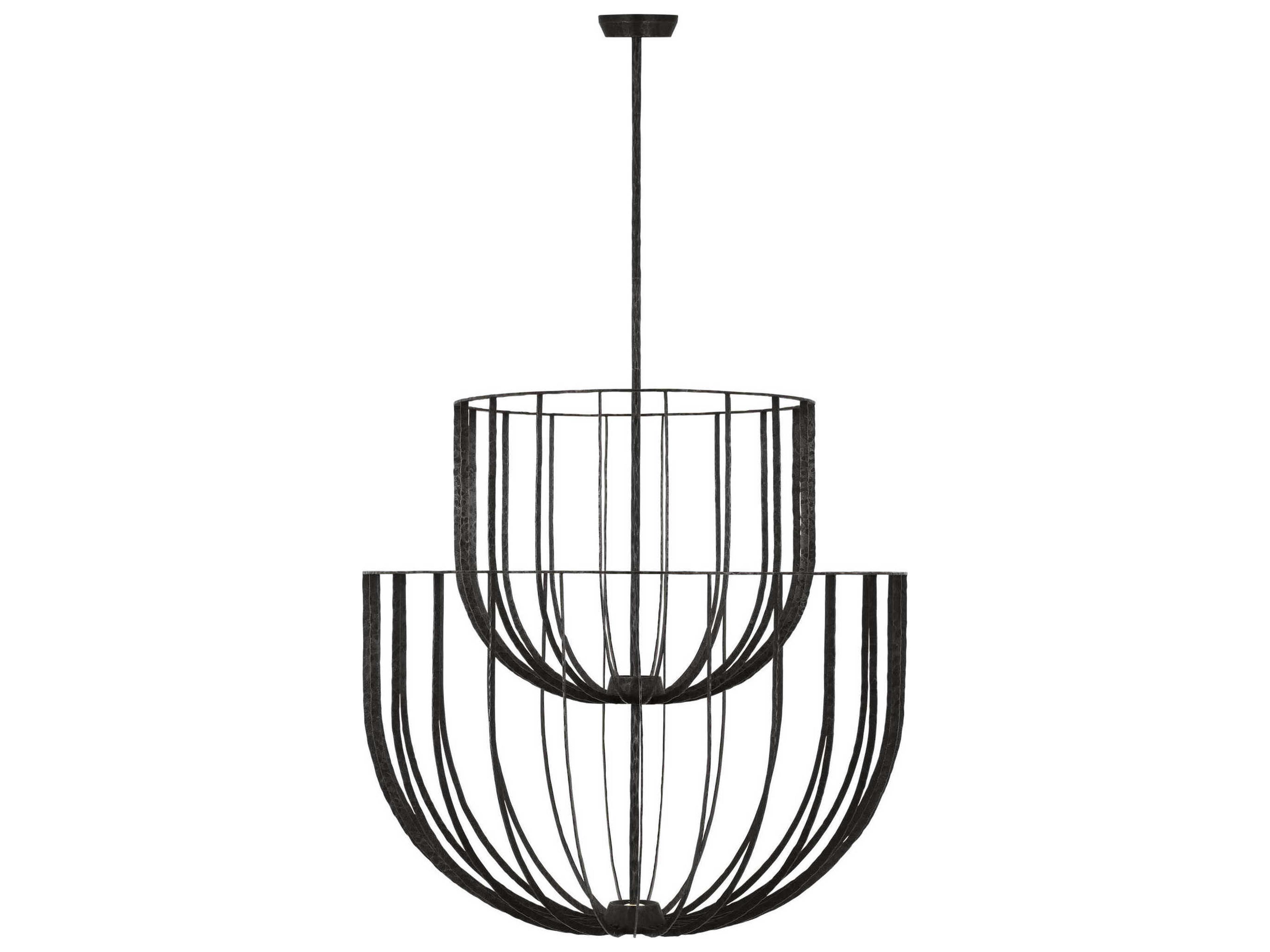Sanchi 3-Light Aged Iron Gray Tiered Chandelier