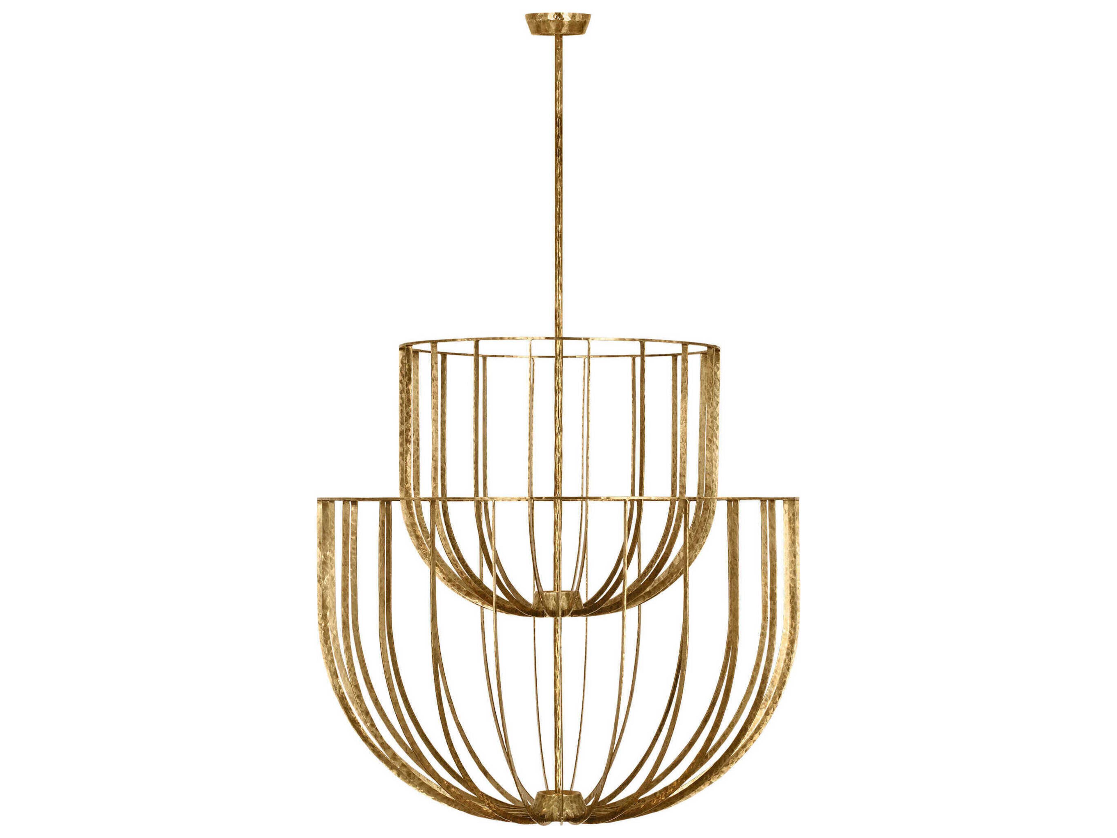 Sanchi 3-Light Polished Antique Brass Tiered Chandelier