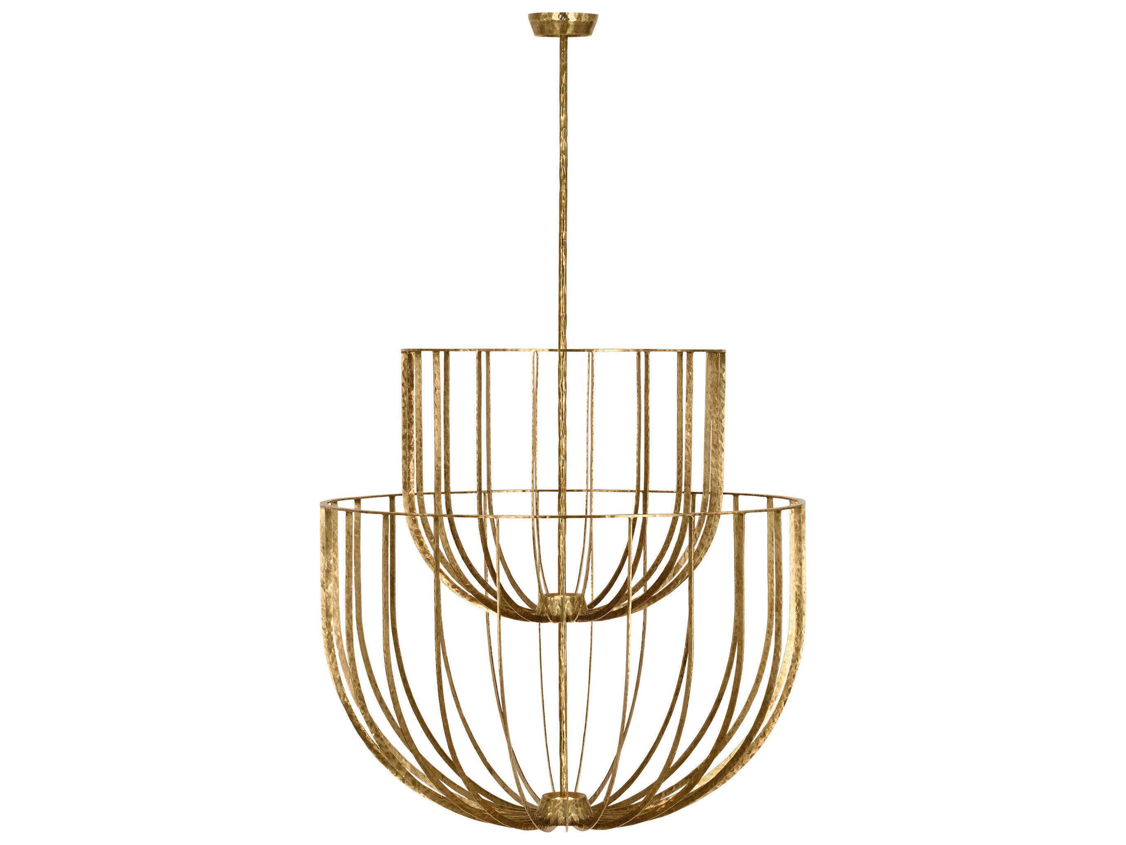 Visual Comfort Modern Sanchi 3-Light Polished Antique Brass Tiered Chandelier