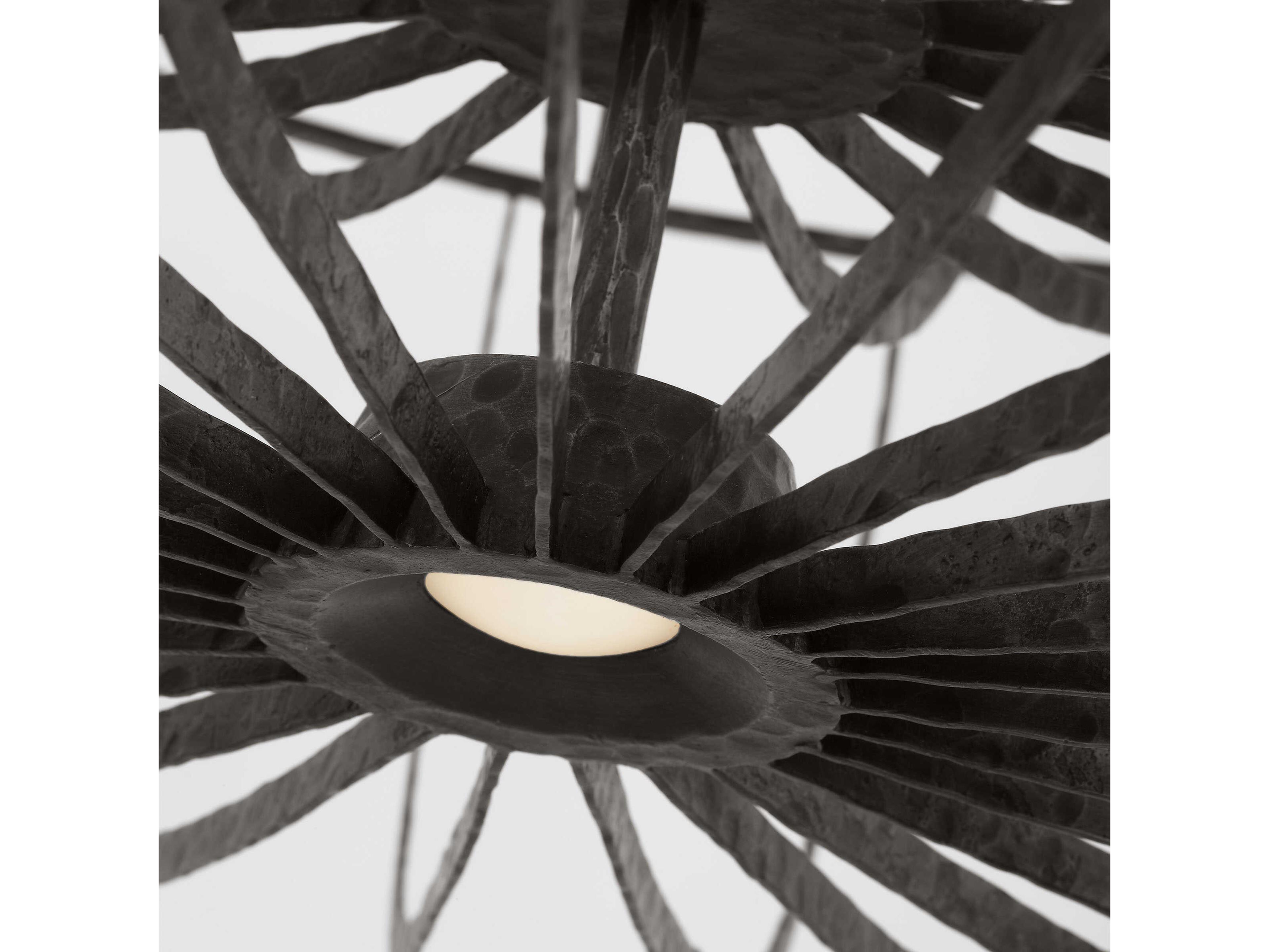 Visual Comfort Modern Sanchi 3-Light Aged Iron Gray Tiered Chandelier