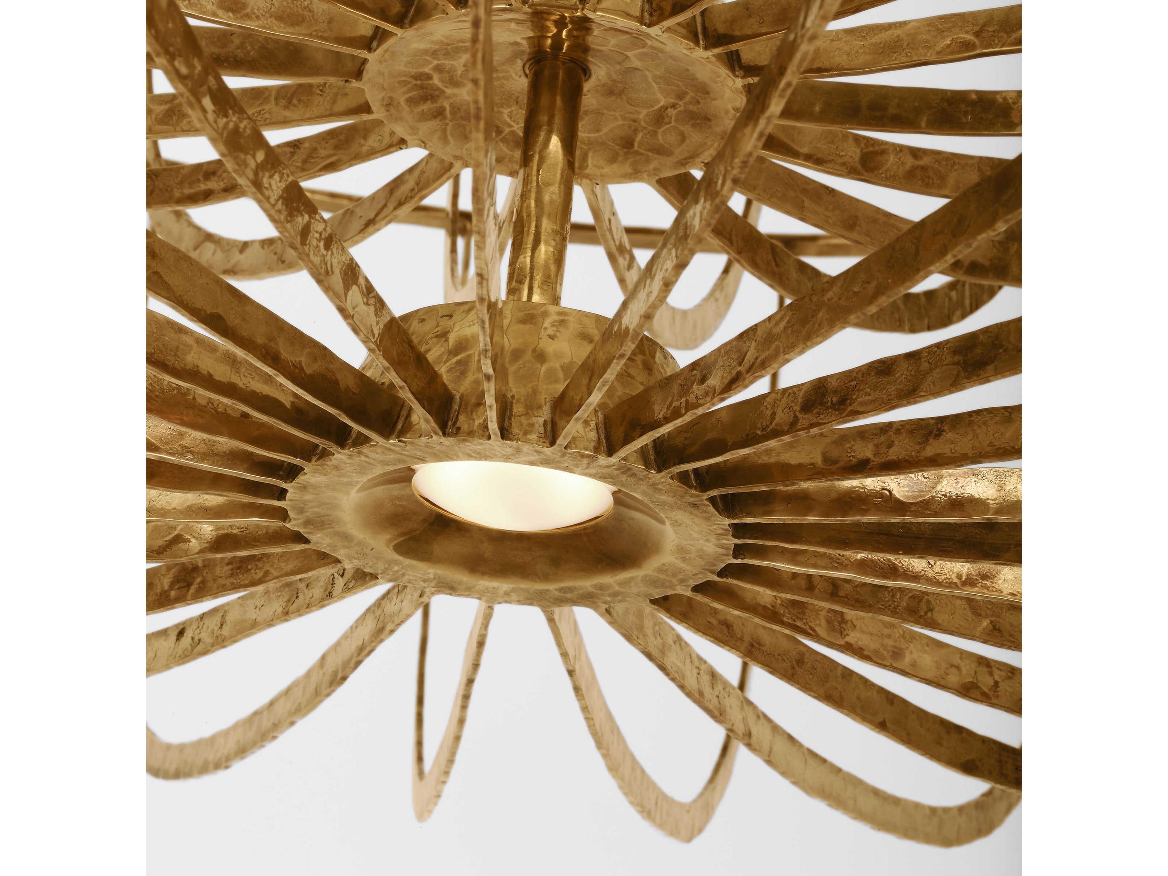 Visual Comfort Modern Sanchi 3-Light Polished Antique Brass Tiered Chandelier