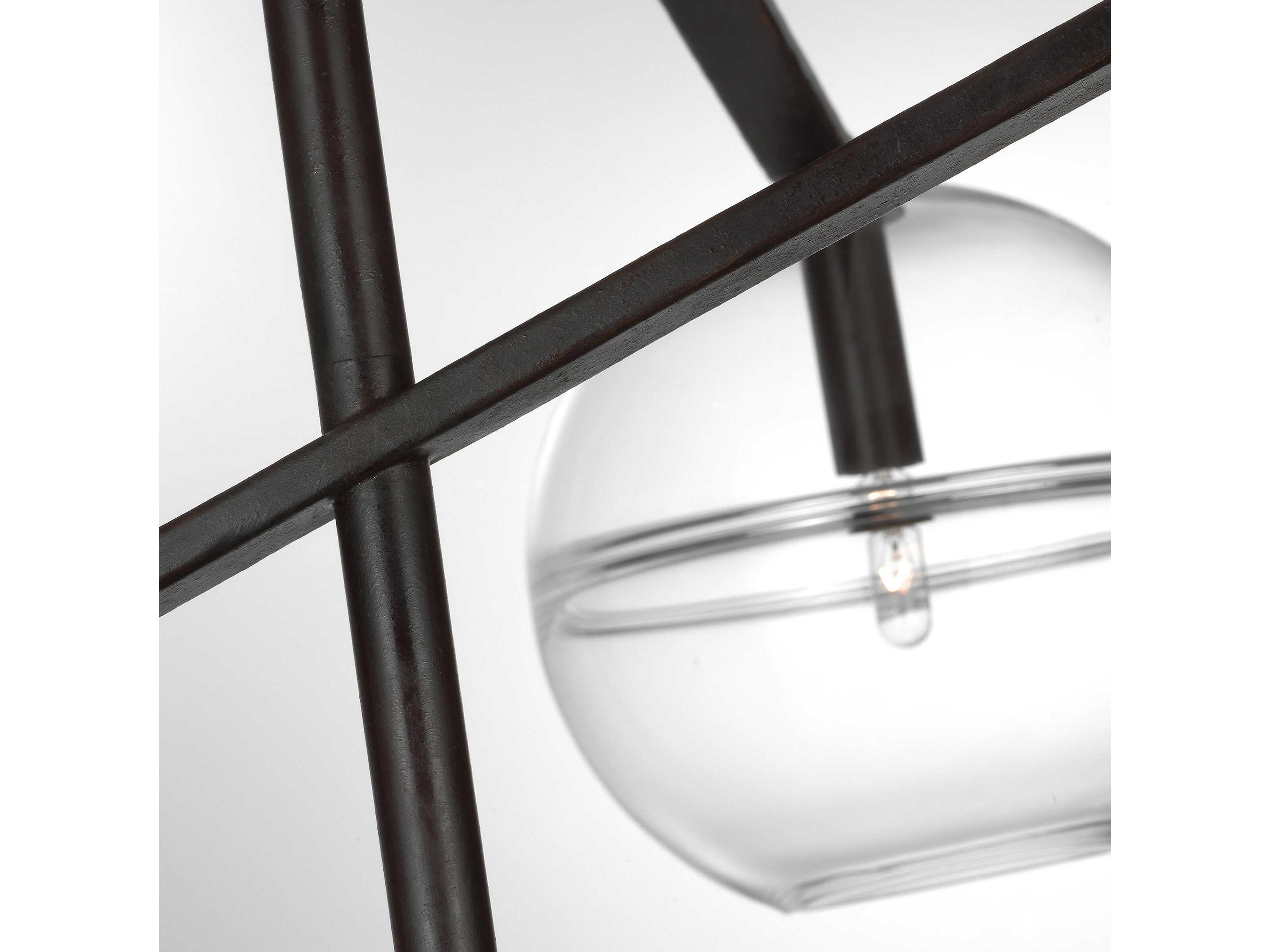 Visual Comfort Modern Lowing 6-Light White Black Globe Chandelier
