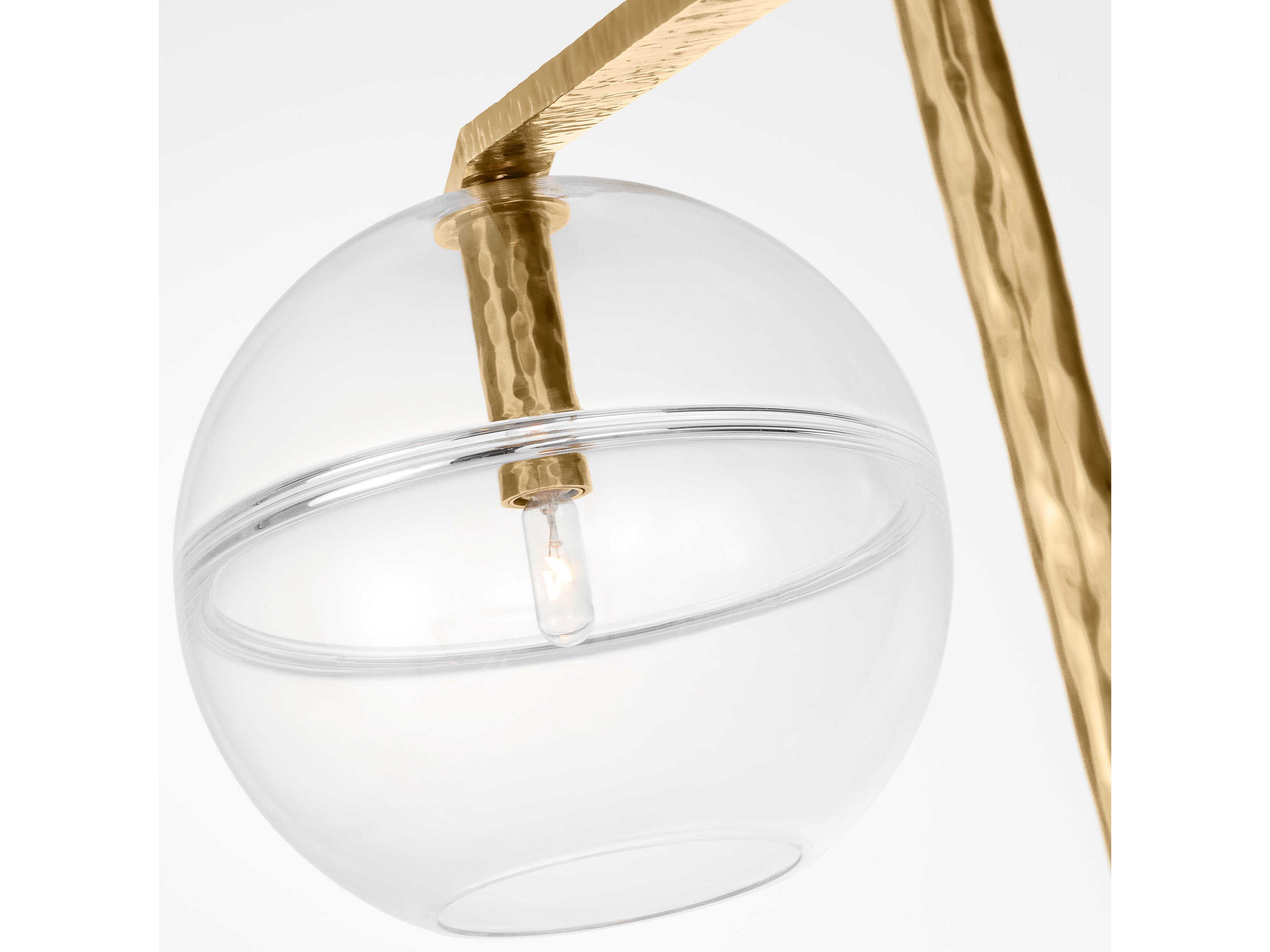 Visual Comfort Modern Lowing 6-Light Polished Antique Brass Globe Tiered Chandelier