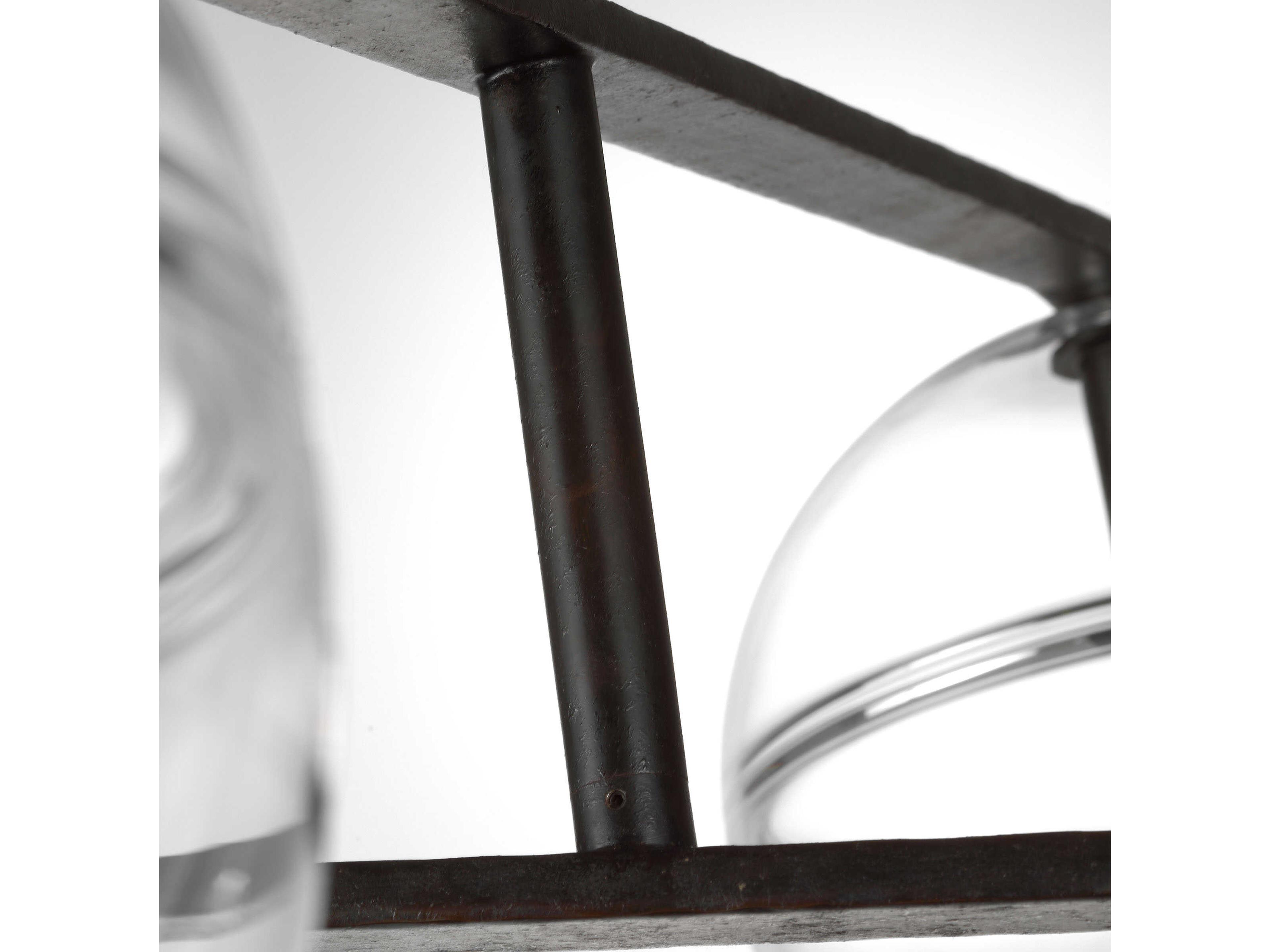 Visual Comfort Modern Lowing 4-Light White Black Globe Chandelier