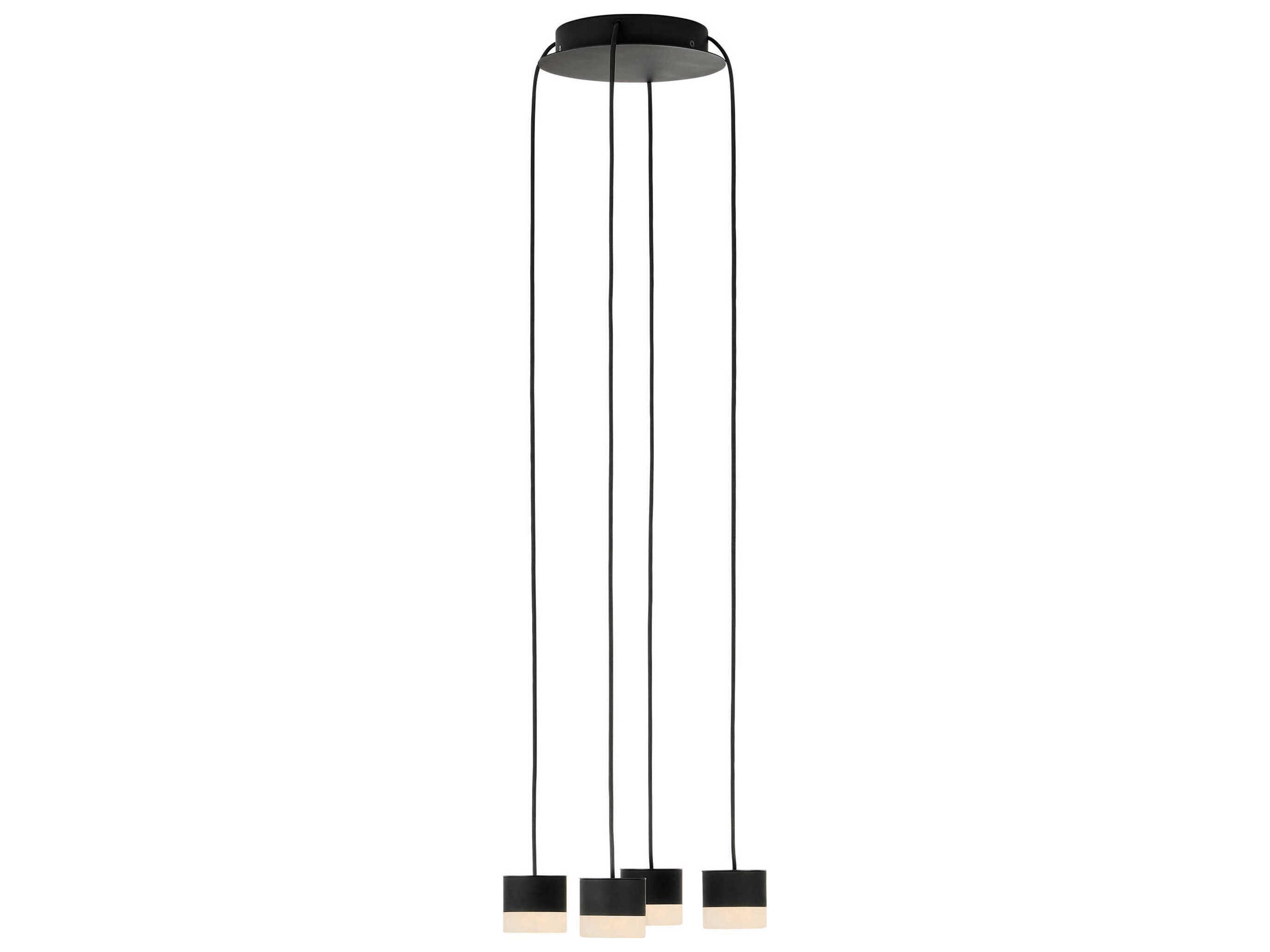 Visual Comfort Modern Gable 4-Light Nightshade Black Mini Pendant