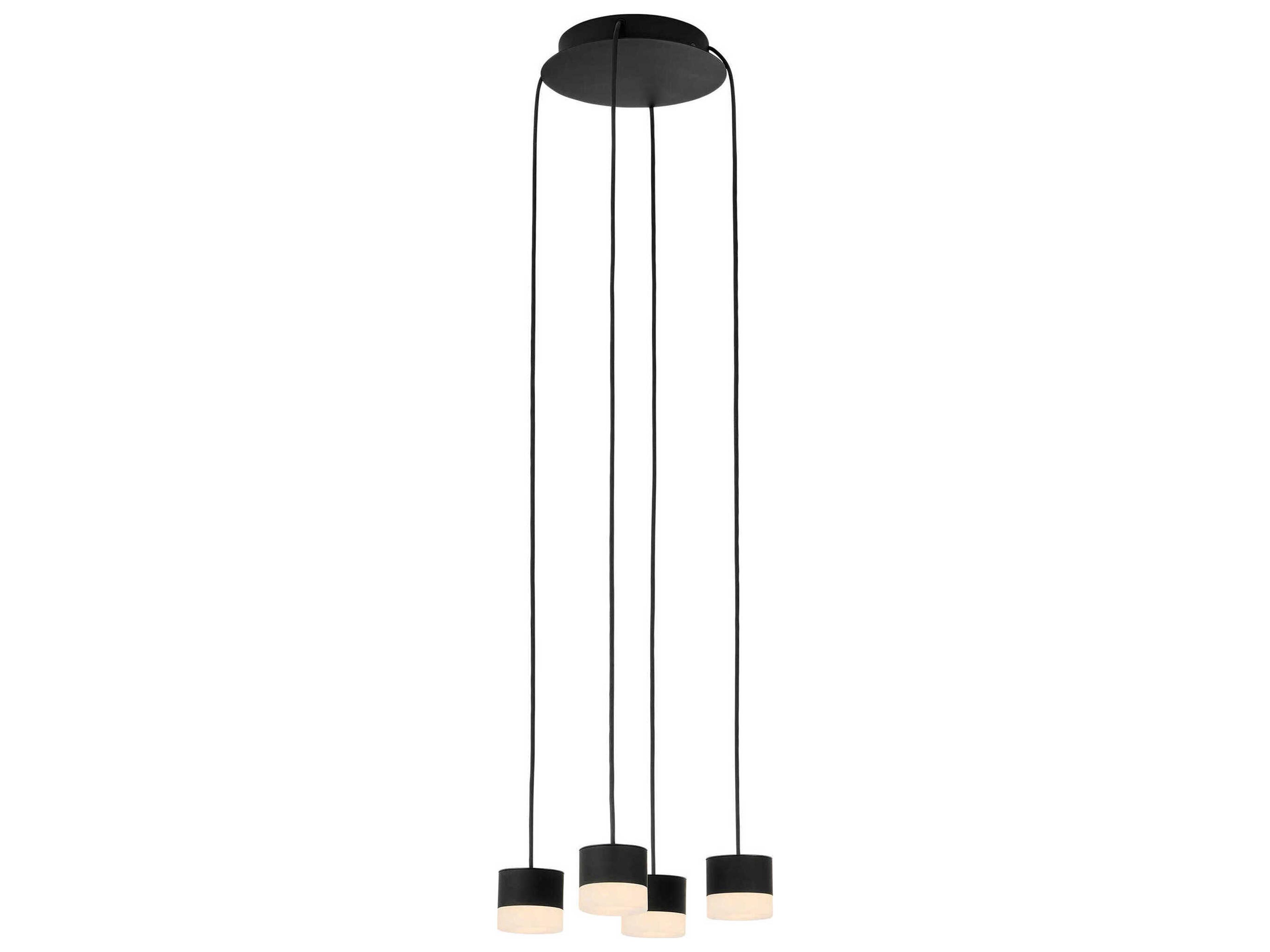 Visual Comfort Modern Gable 4-Light Nightshade Black Mini Pendant