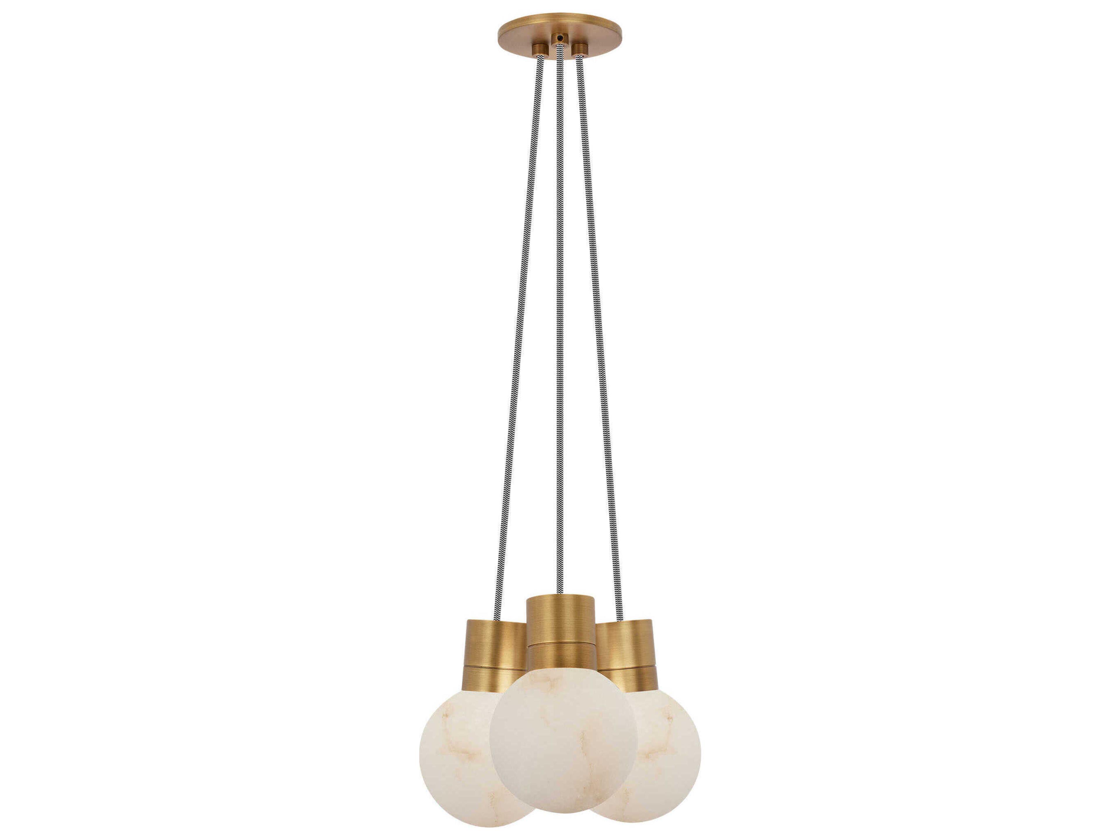 Visual Comfort Modern Mina 3-Light Brass LED Mini Pendant