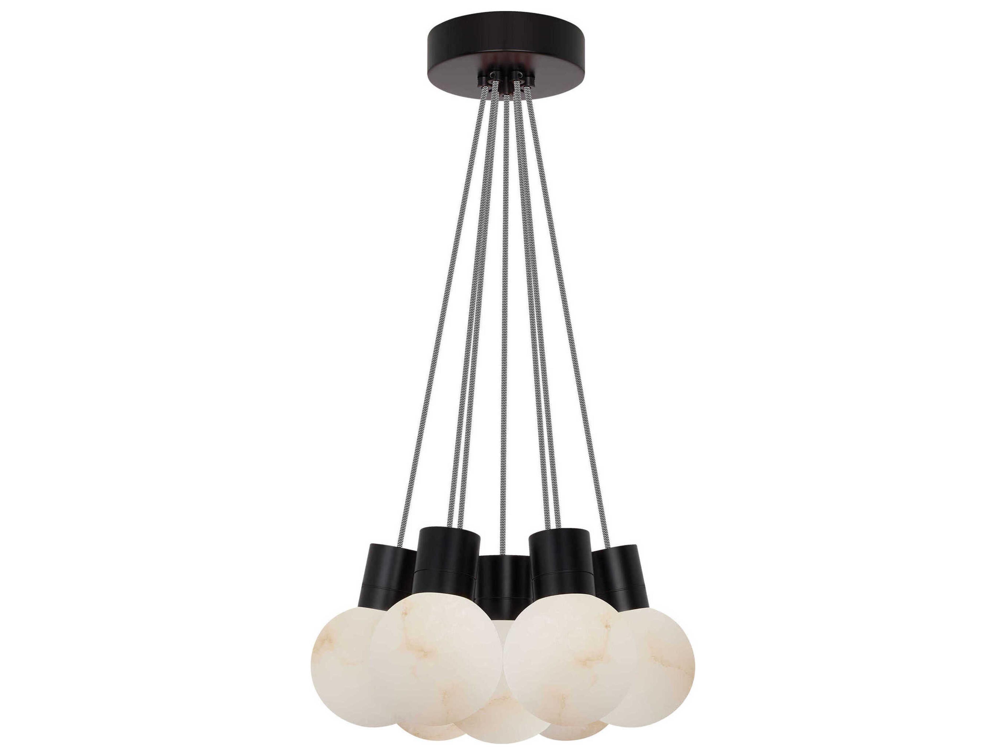 Visual Comfort Modern Mina 7-Light Black LED Pendant