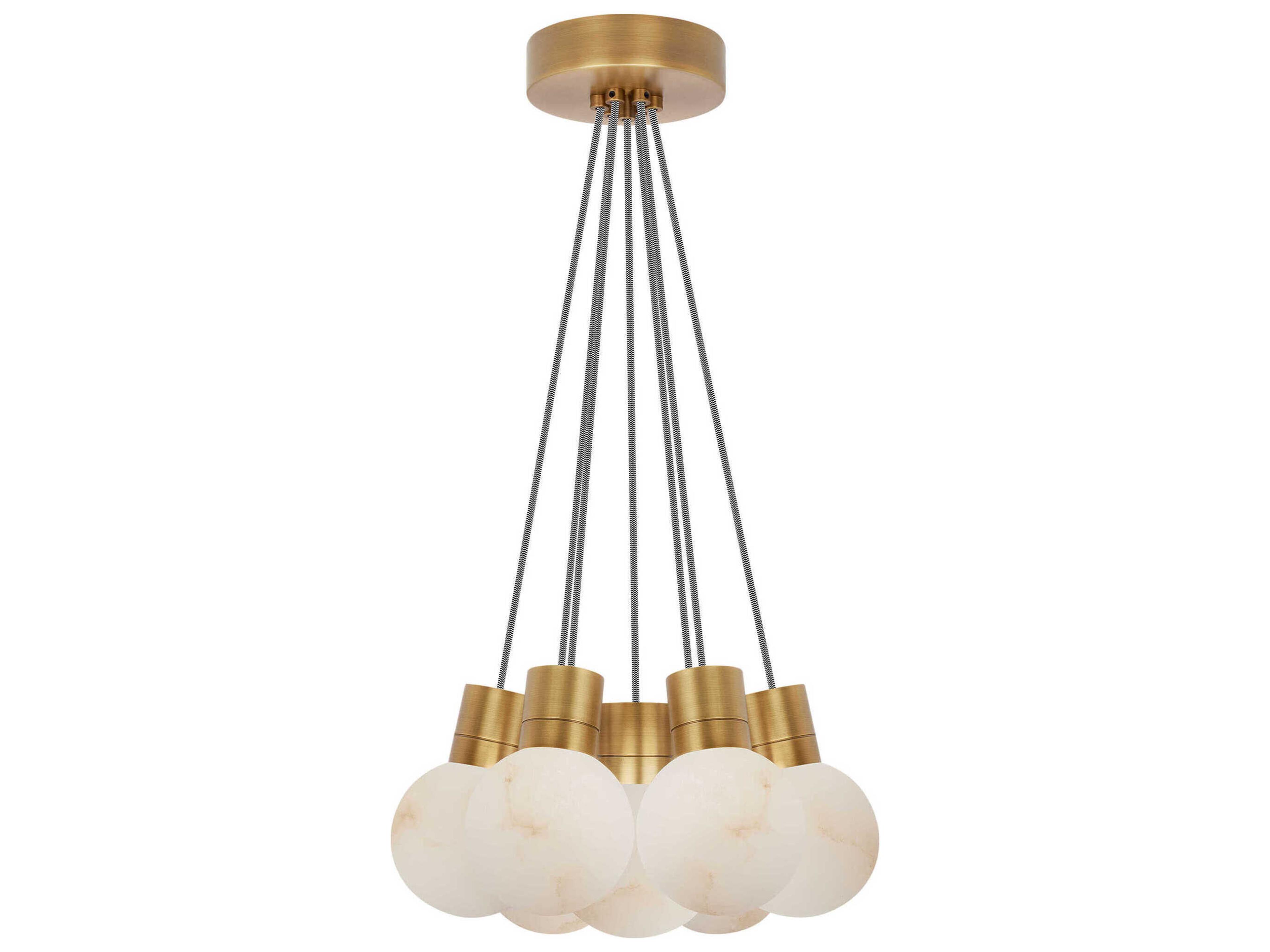 Visual Comfort Modern Mina 7-Light Brass LED Pendant