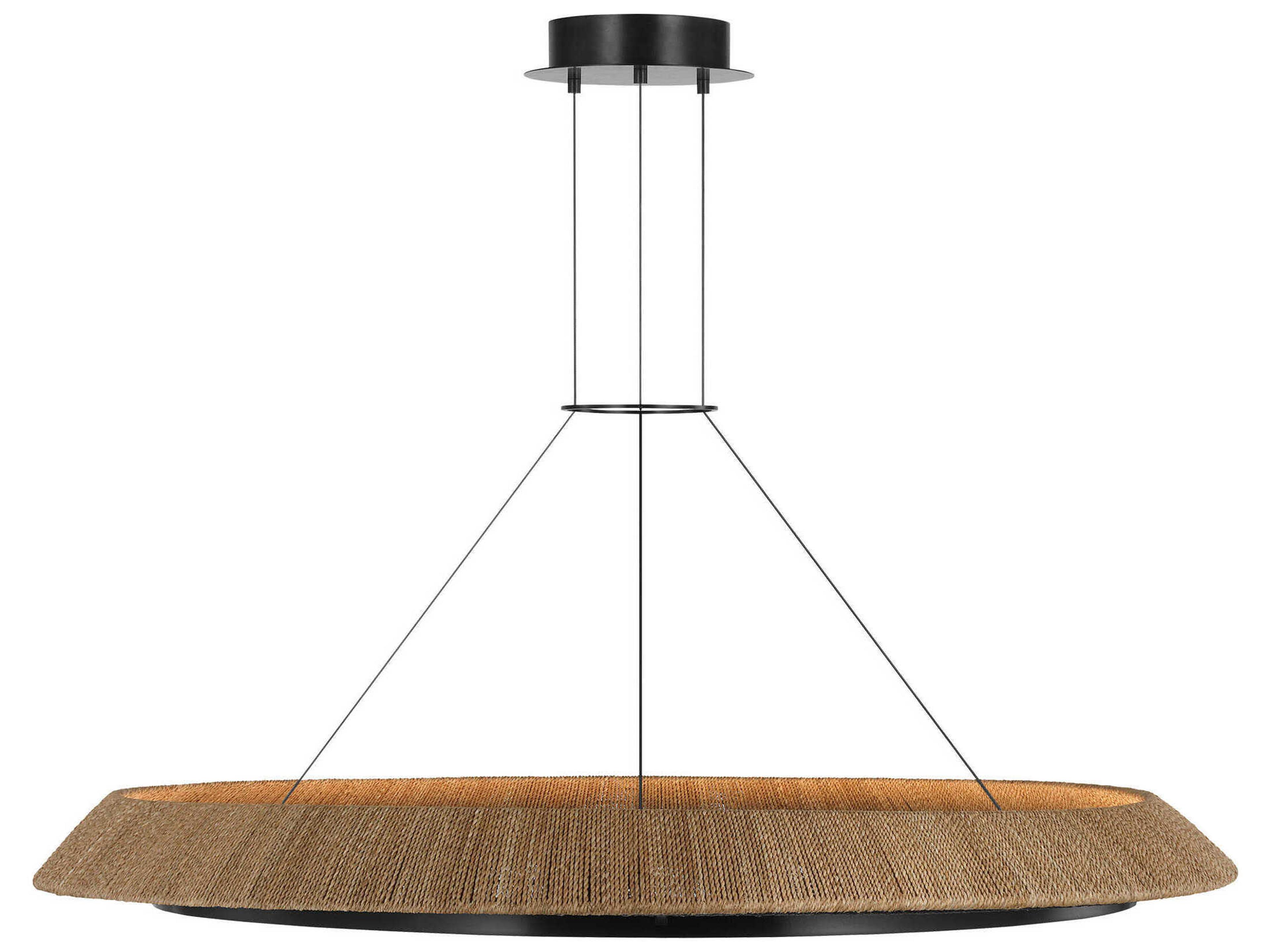Visual Comfort Modern Noa 1-Light Bronze Natural Pendant