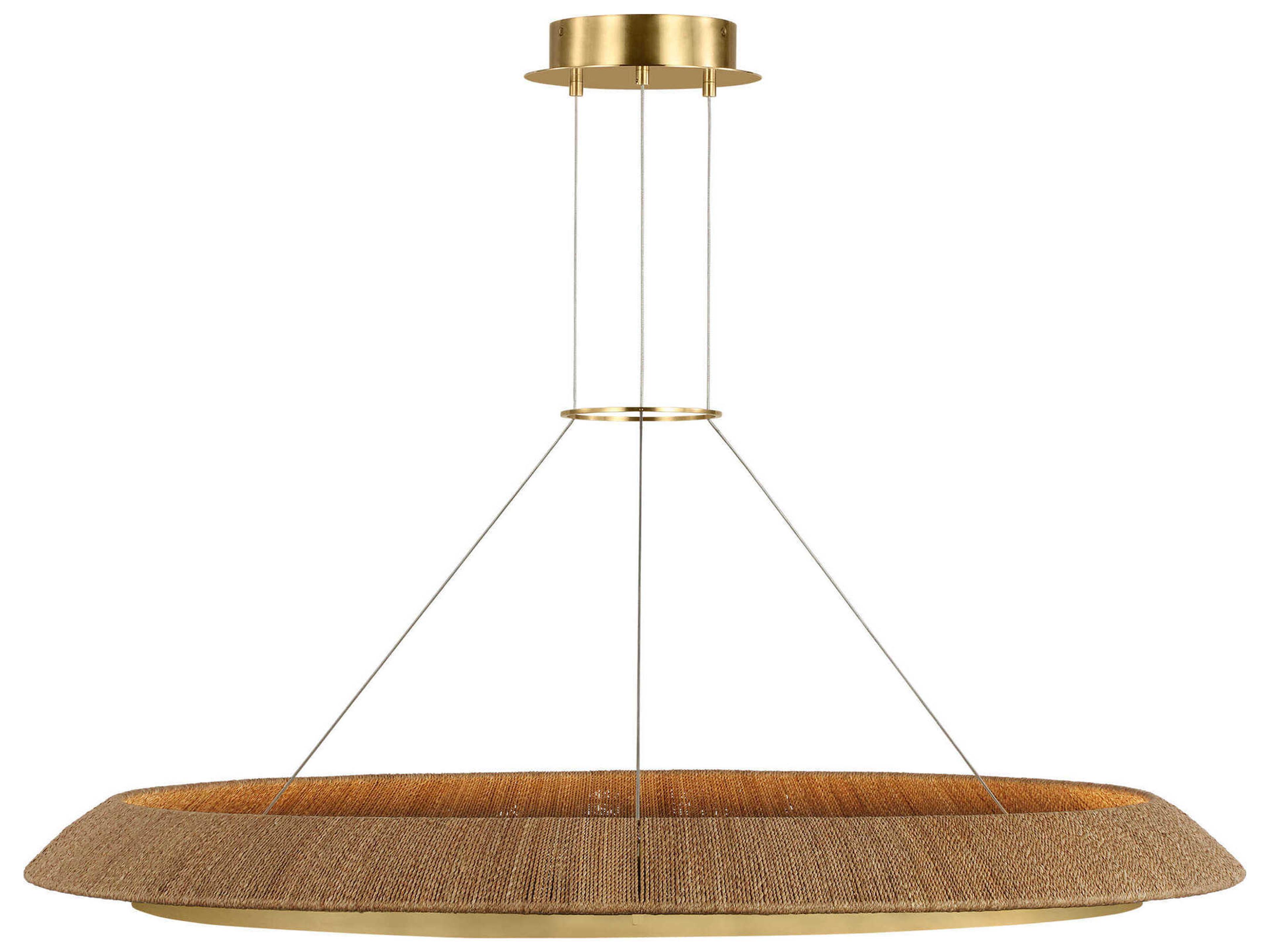 Visual Comfort Modern Noa 1-Light Hand Rubbed Antique Brass Natural Pendant