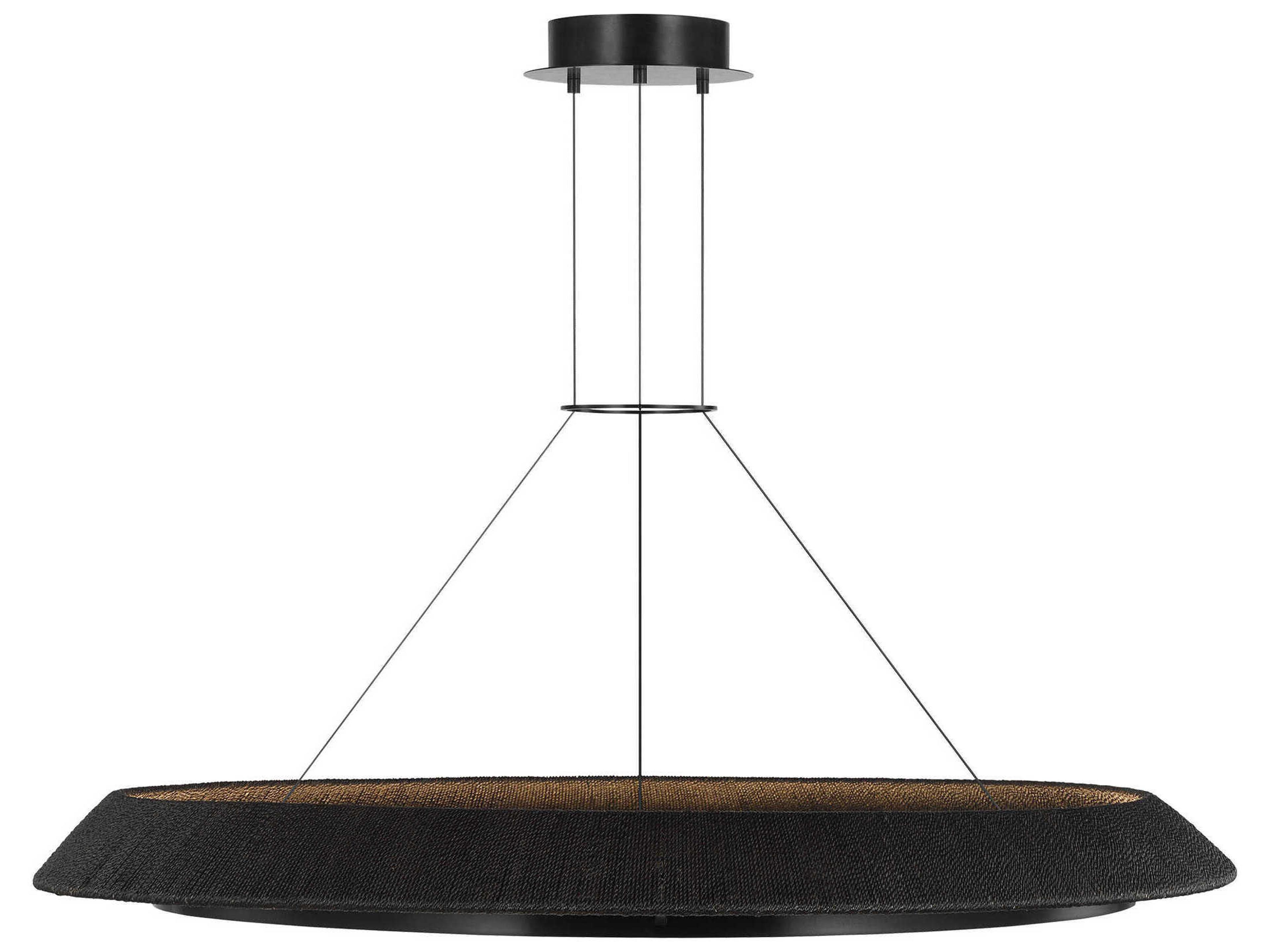 Visual Comfort Modern Noa 1-Light Hand Rubbed Antique Brass Washed Black Pendant