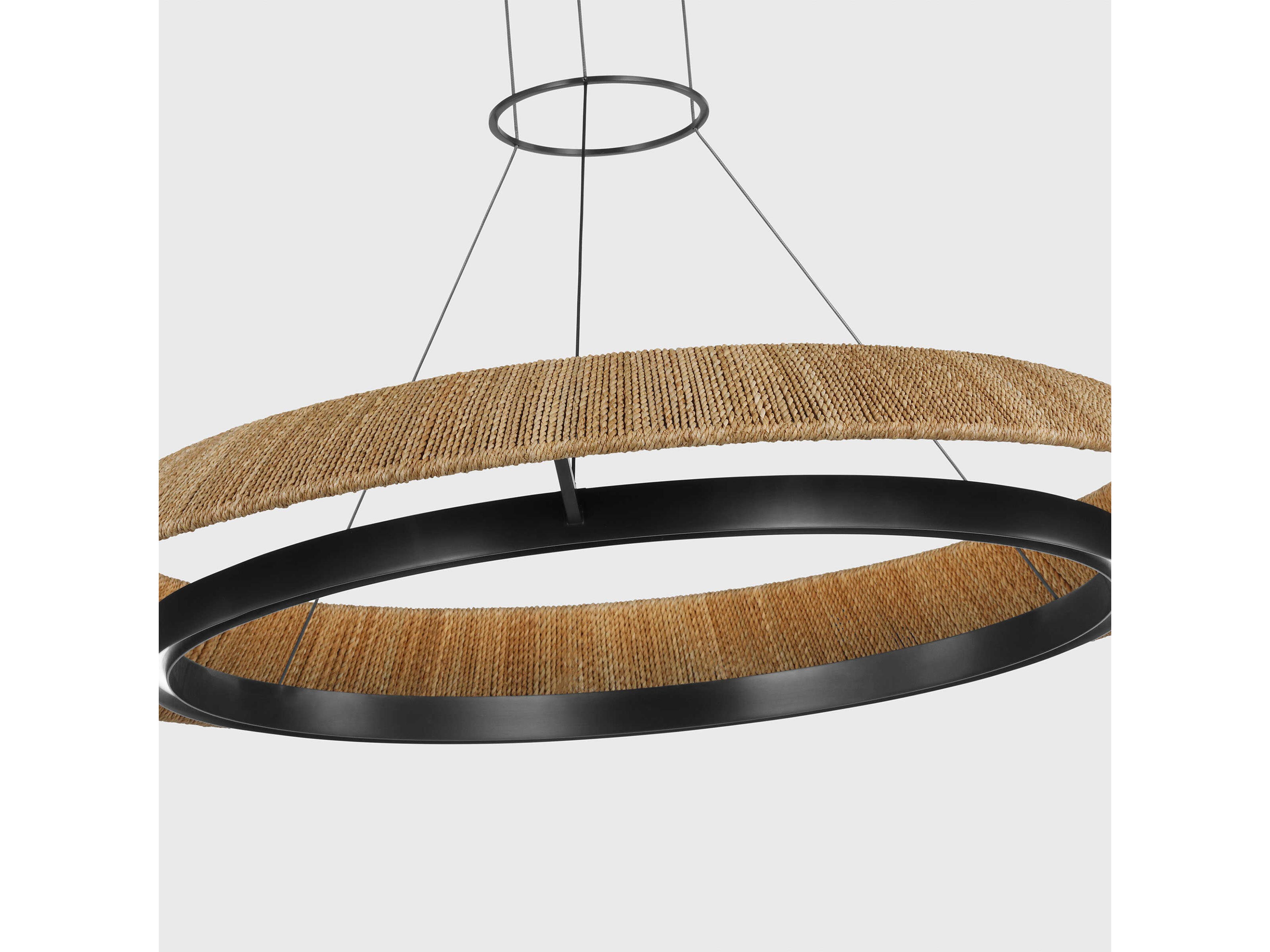 Visual Comfort Modern Noa 1-Light Bronze Natural Pendant