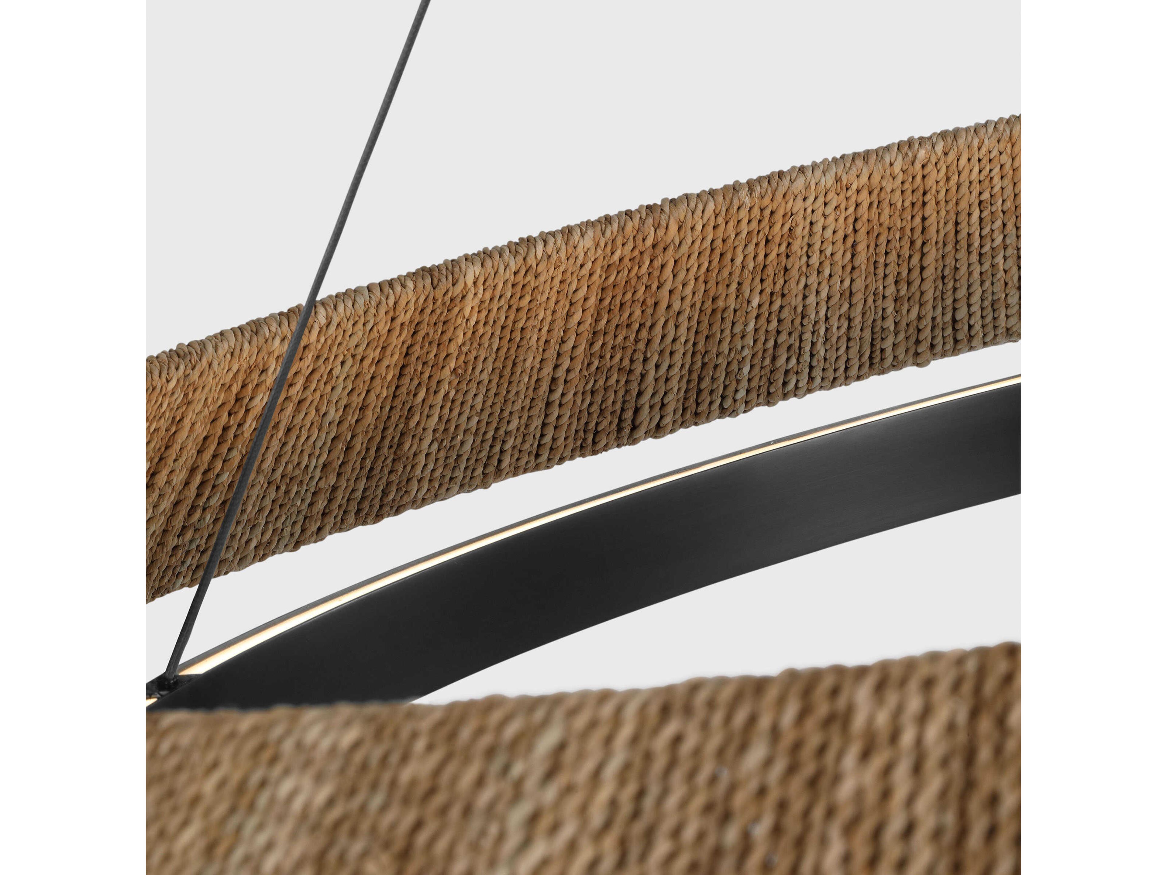 Visual Comfort Modern Noa 1-Light Bronze Natural Pendant