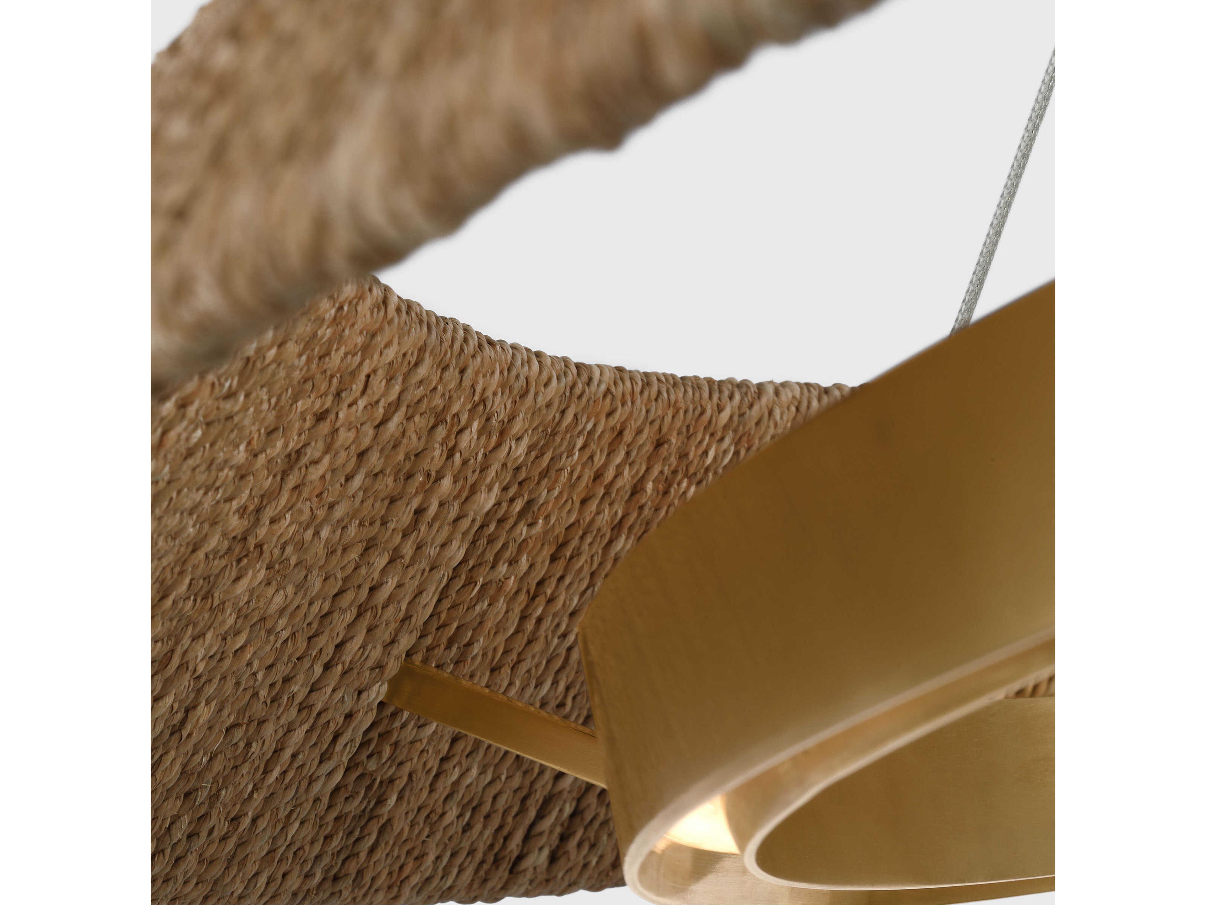 Visual Comfort Modern Noa 1-Light Hand Rubbed Antique Brass Natural Pendant