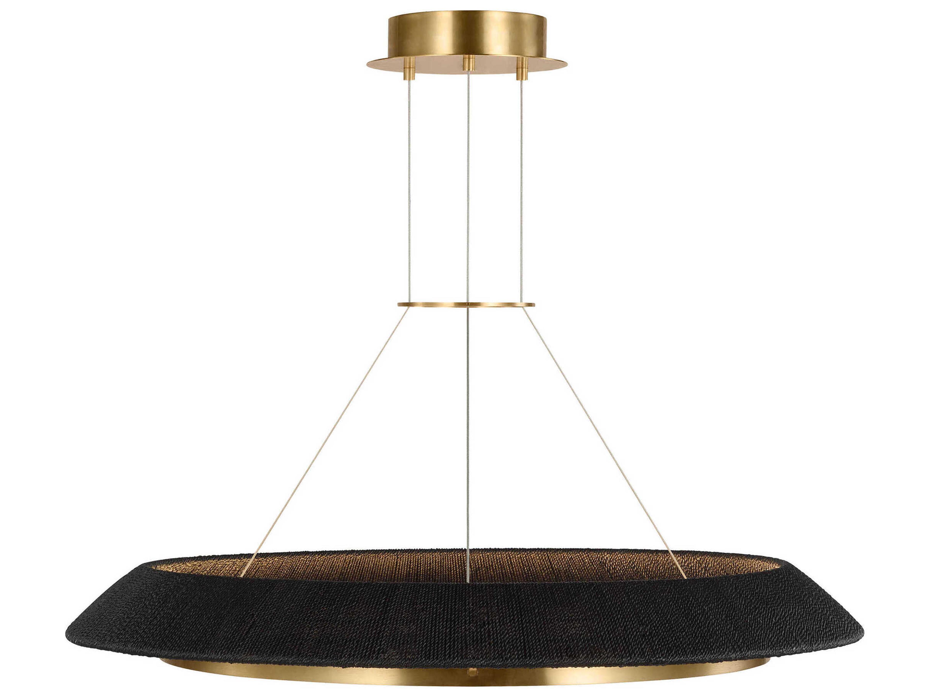 Visual Comfort Modern Noa 1-Light Hand Rubbed Antique Brass Washed Black Pendant