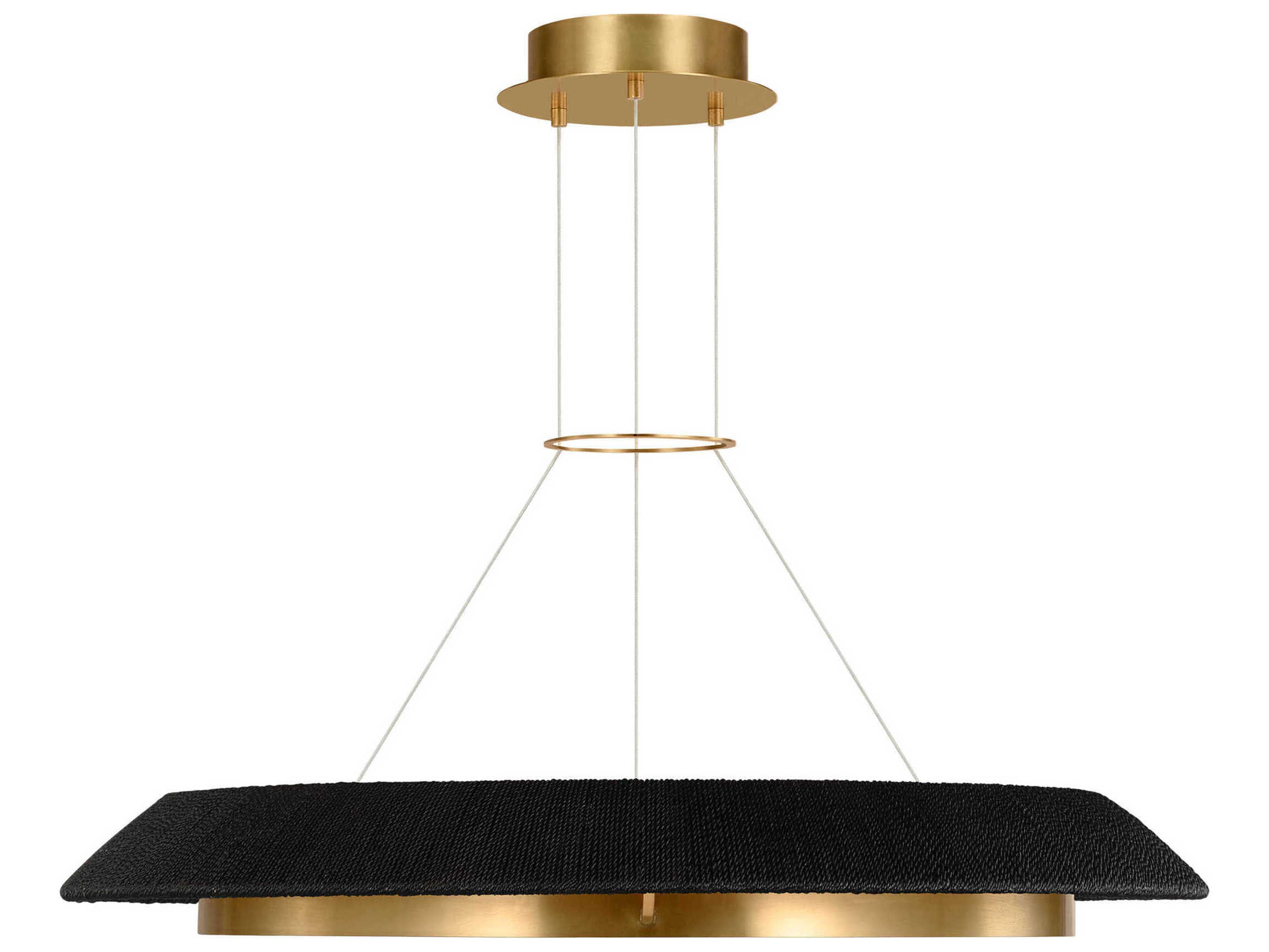 Visual Comfort Modern Noa 1-Light Hand Rubbed Antique Brass Washed Black Pendant