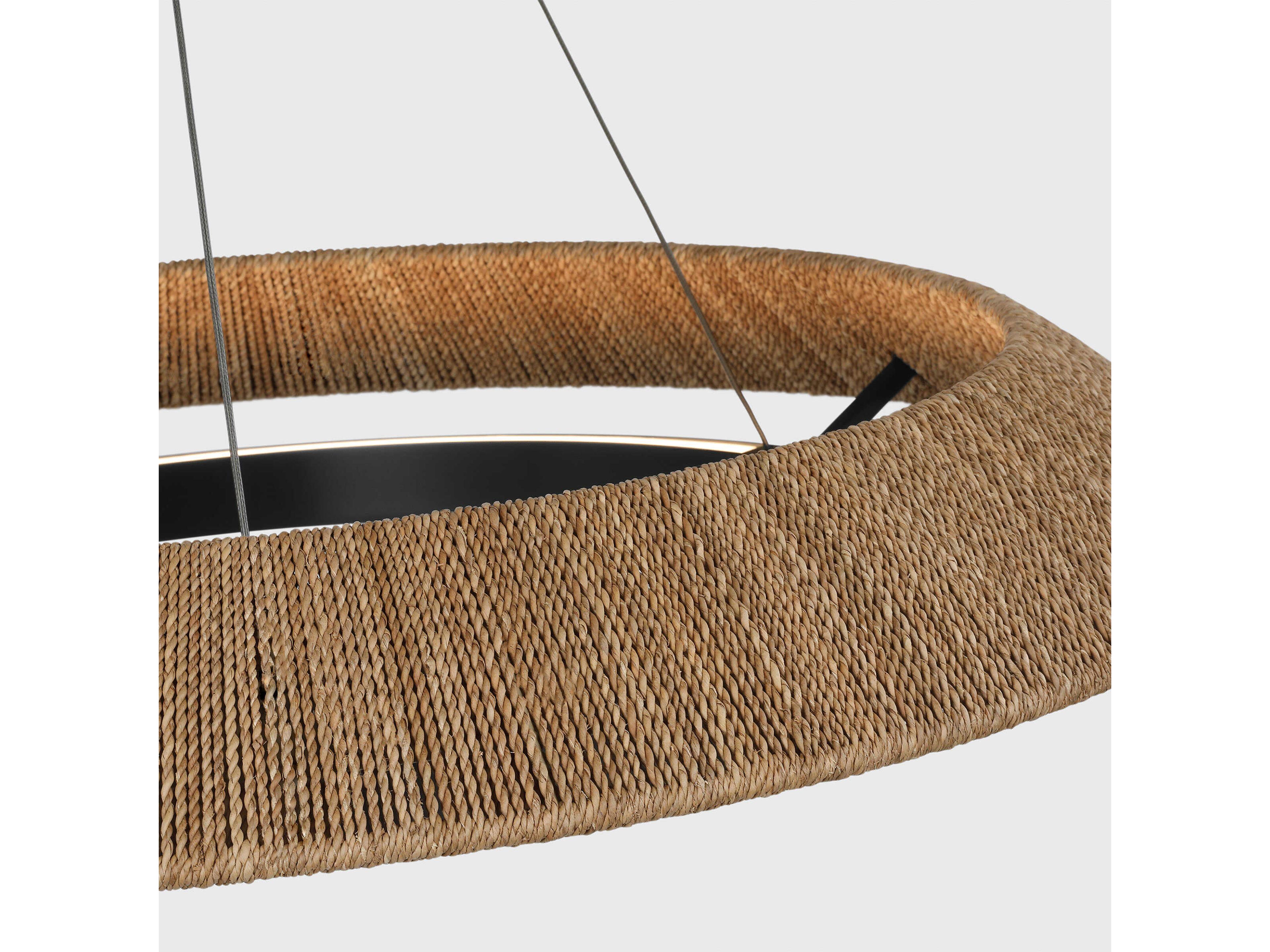 Visual Comfort Modern Noa 1-Light Bronze Natural Pendant