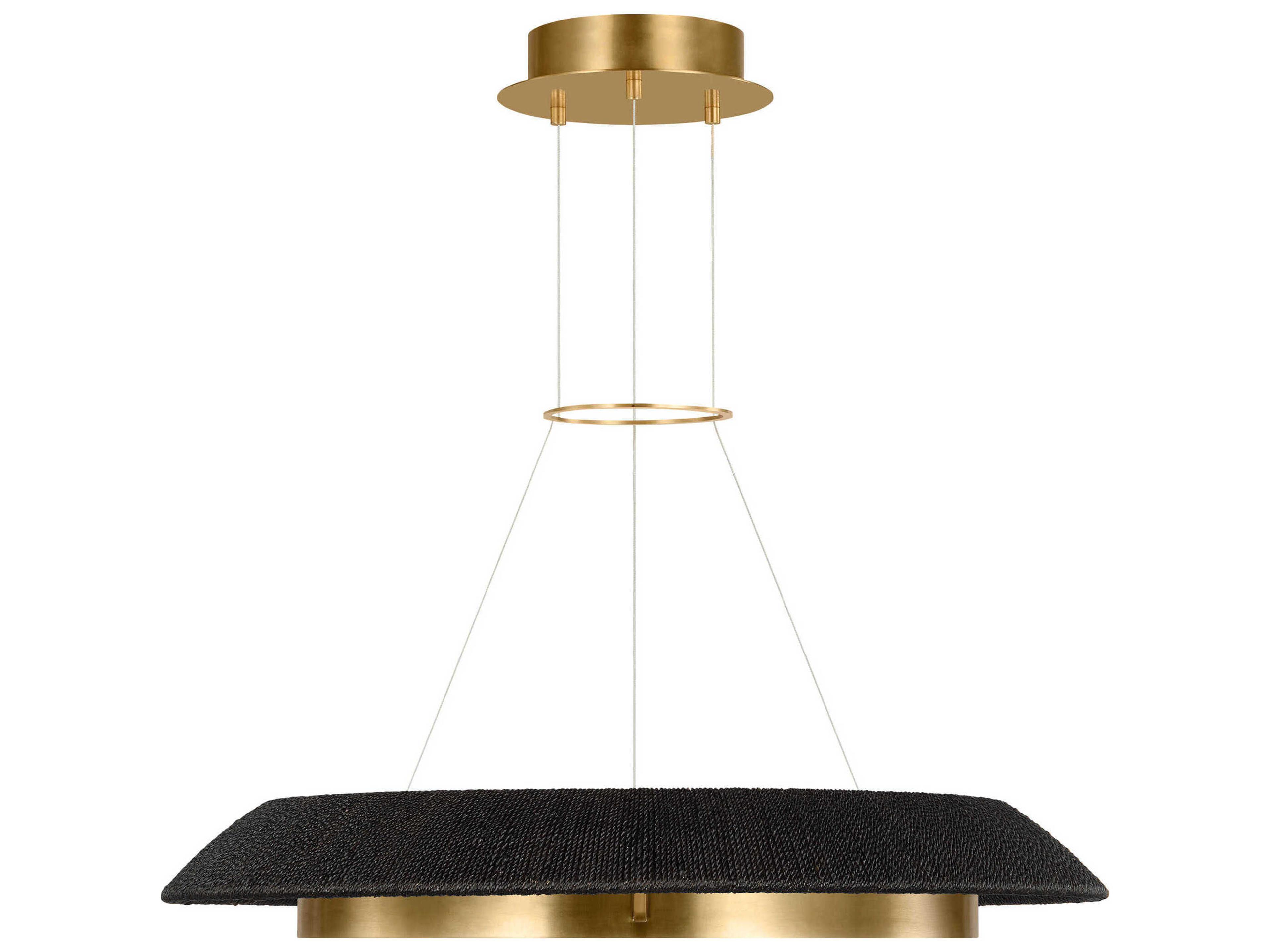 Visual Comfort Modern Noa 1-Light Hand Rubbed Antique Brass Washed Black Pendant