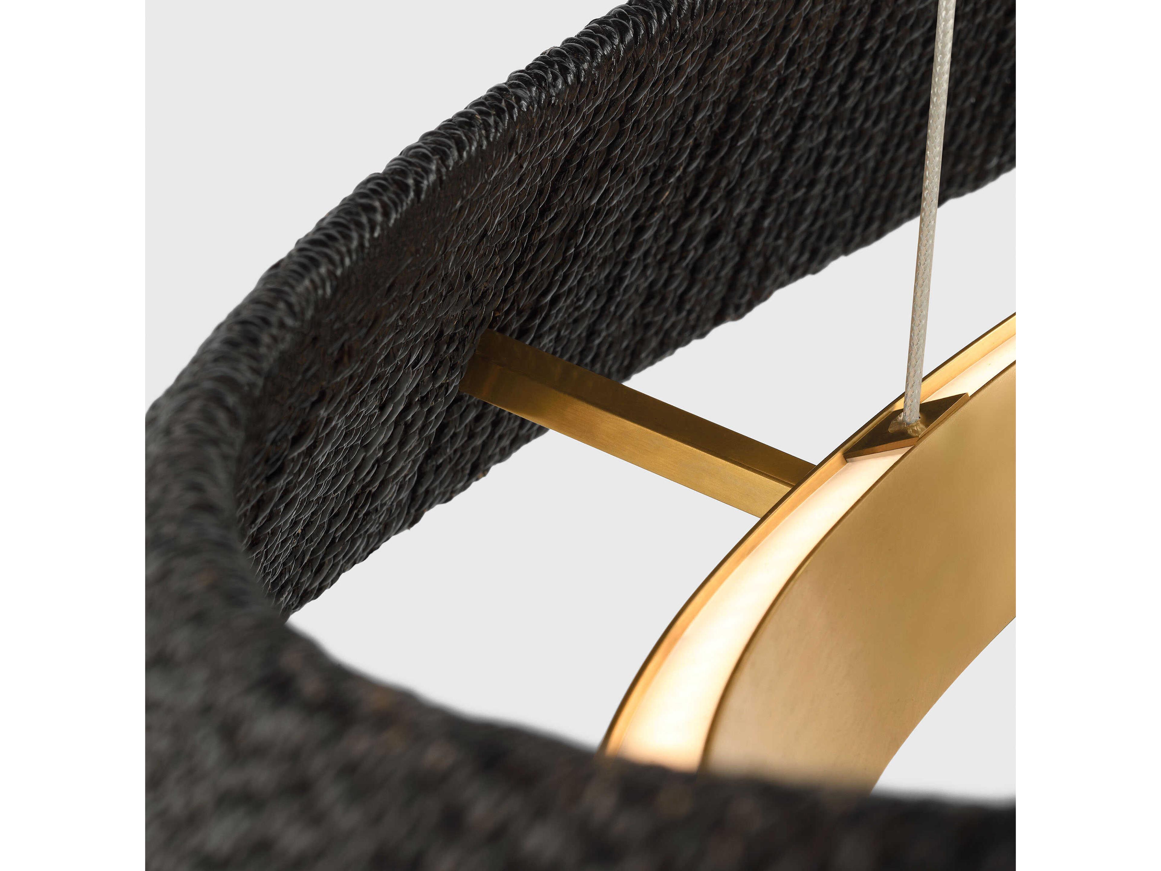 Visual Comfort Modern Noa 1-Light Hand Rubbed Antique Brass Washed Black Pendant