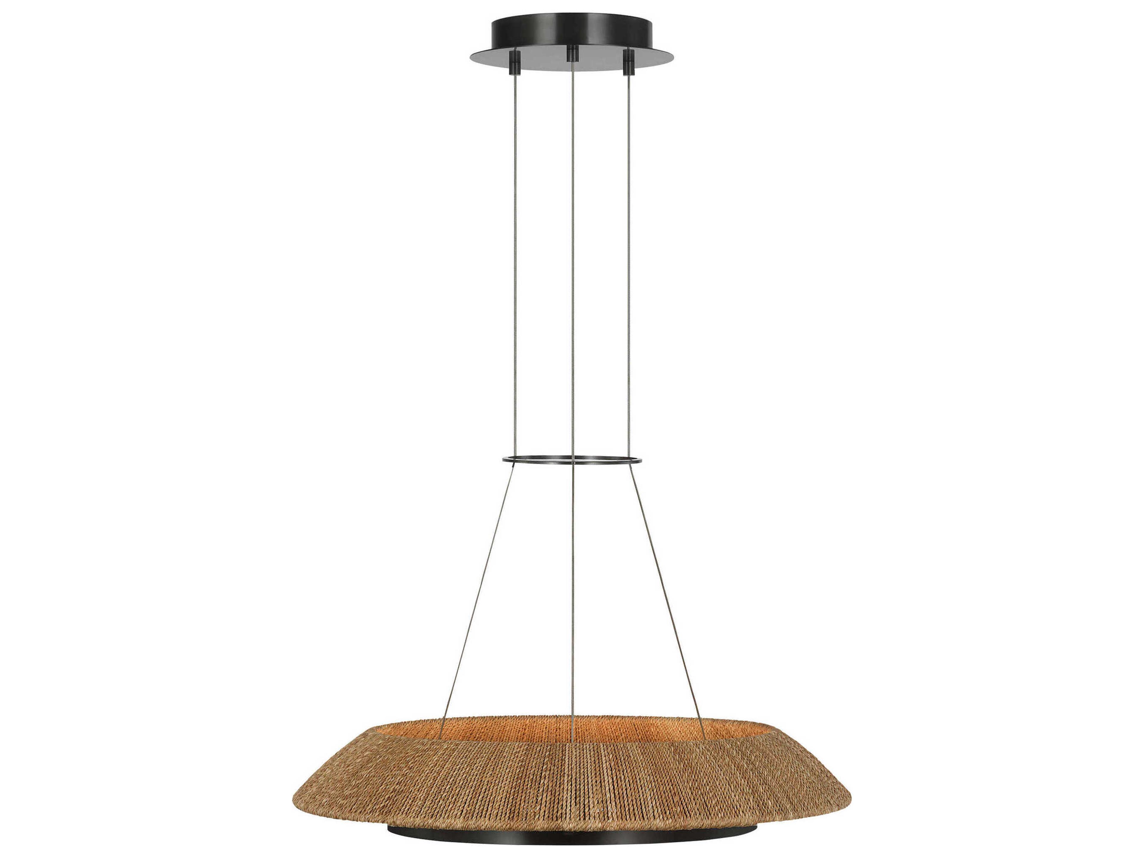 Visual Comfort Modern Noa 1-Light Bronze Natural Pendant