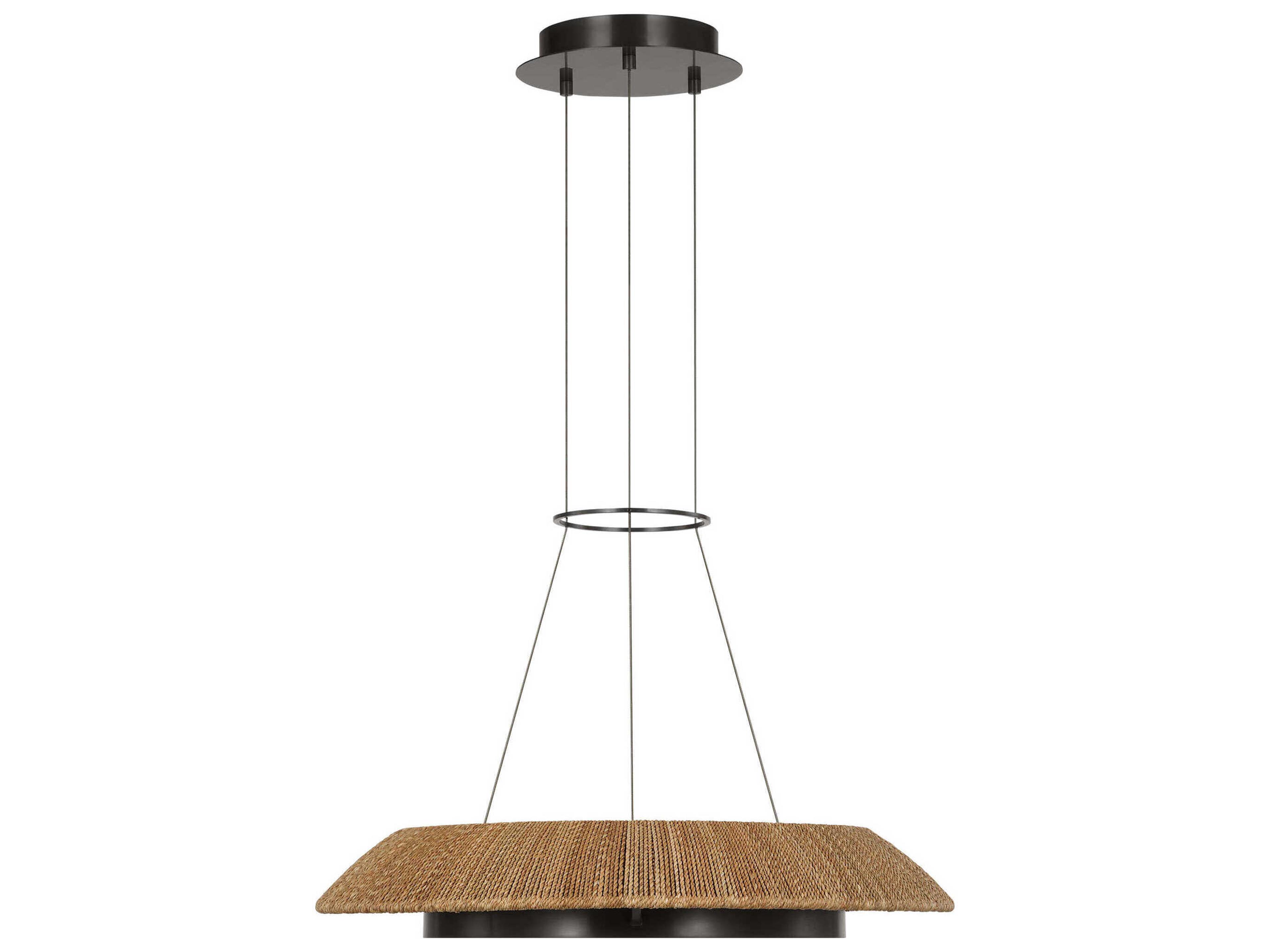 Visual Comfort Modern Noa 1-Light Bronze Natural Pendant