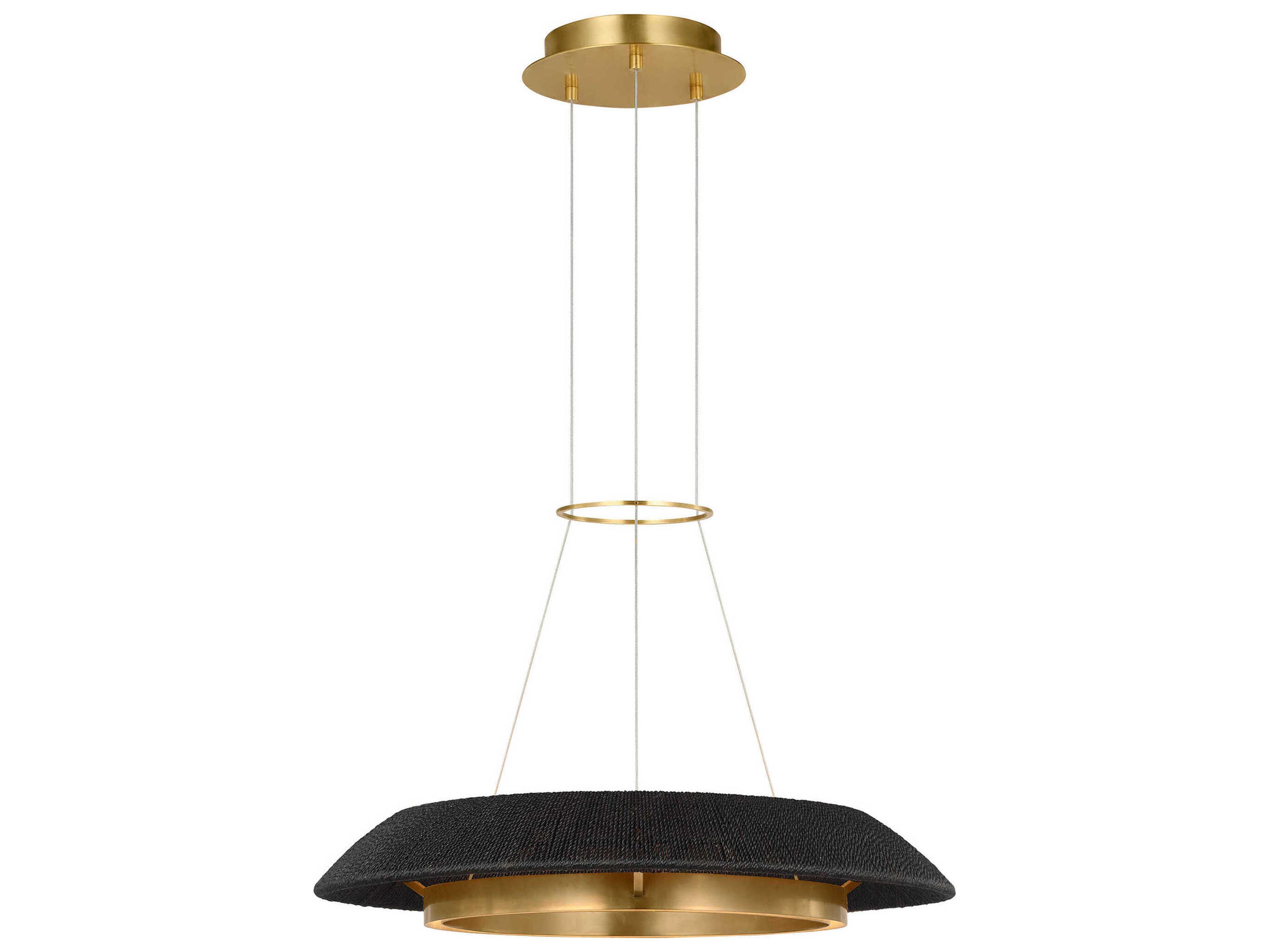 Noa 1-Light Hand Rubbed Antique Brass Washed Black Pendant