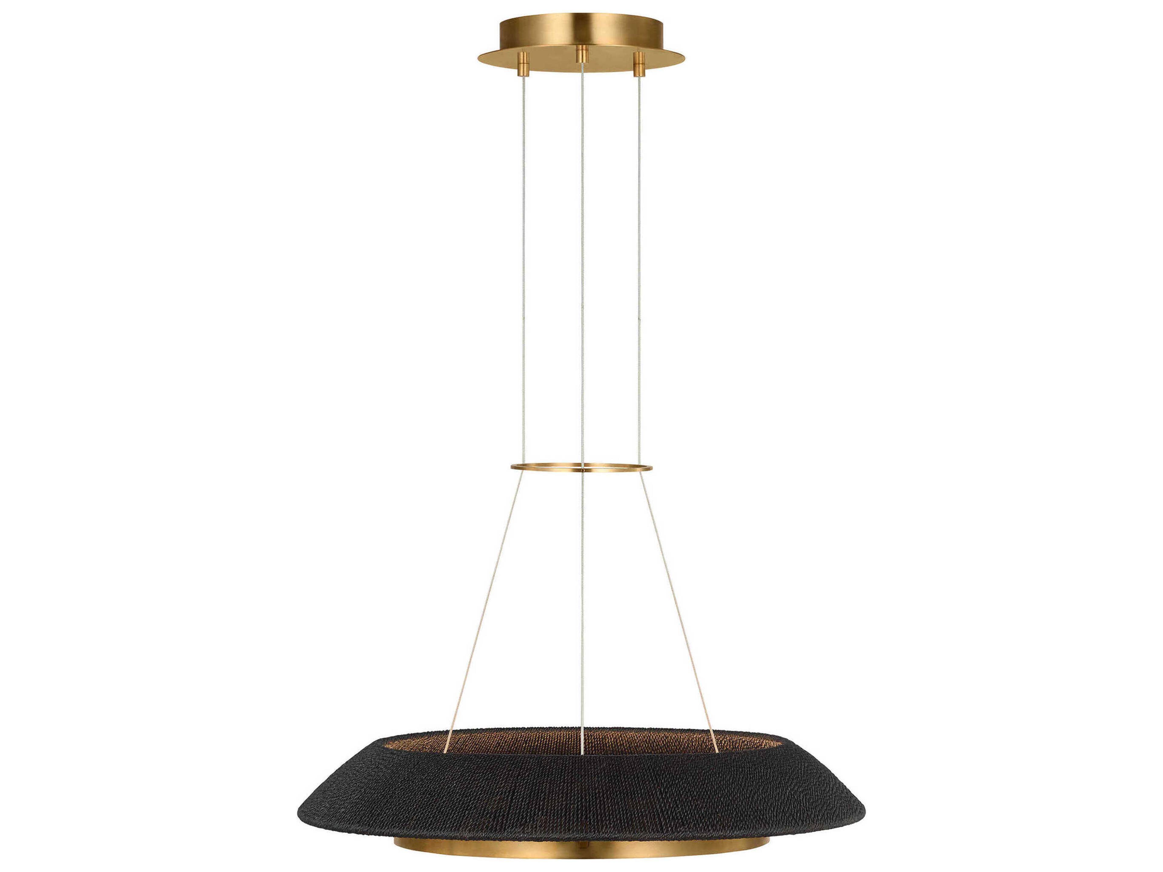Visual Comfort Modern Noa 1-Light Hand Rubbed Antique Brass Washed Black Pendant