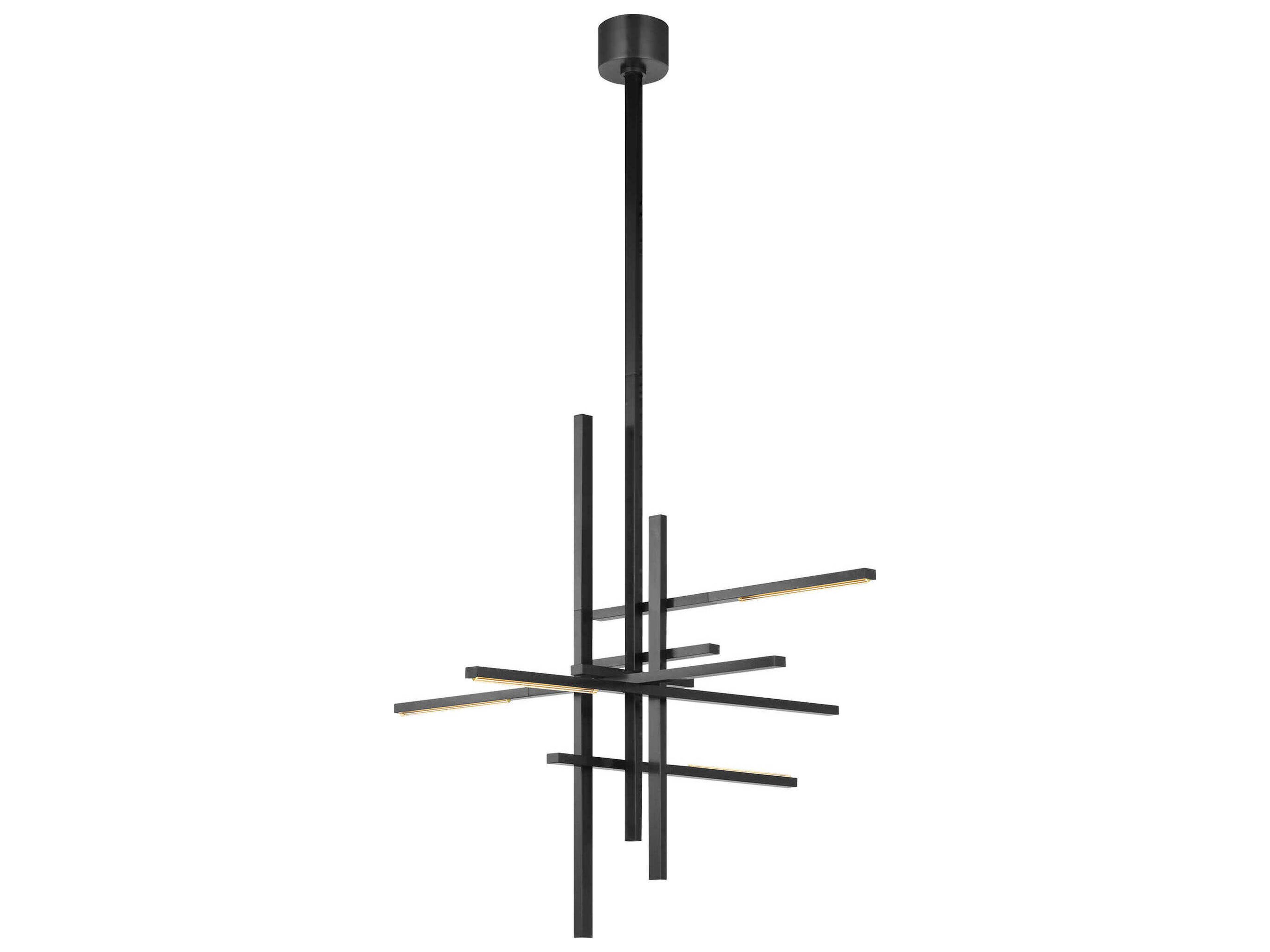 Visual Comfort Modern Cityscape 6-Light Bronze Geometric Linear Chandelier