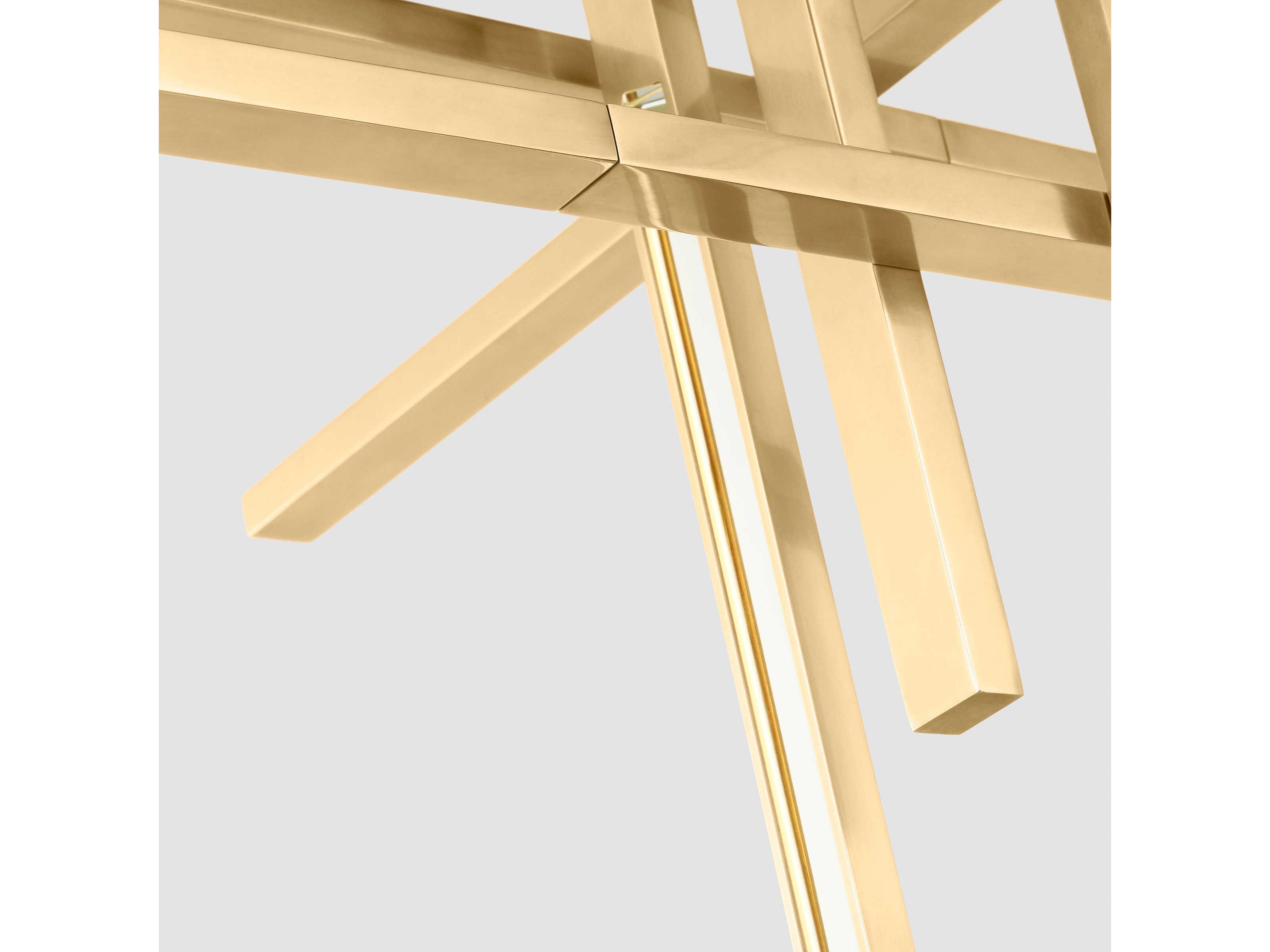 Visual Comfort Modern Cityscape 6-Light Hand Rubbed Antique Brass Geometric Linear Chandelier