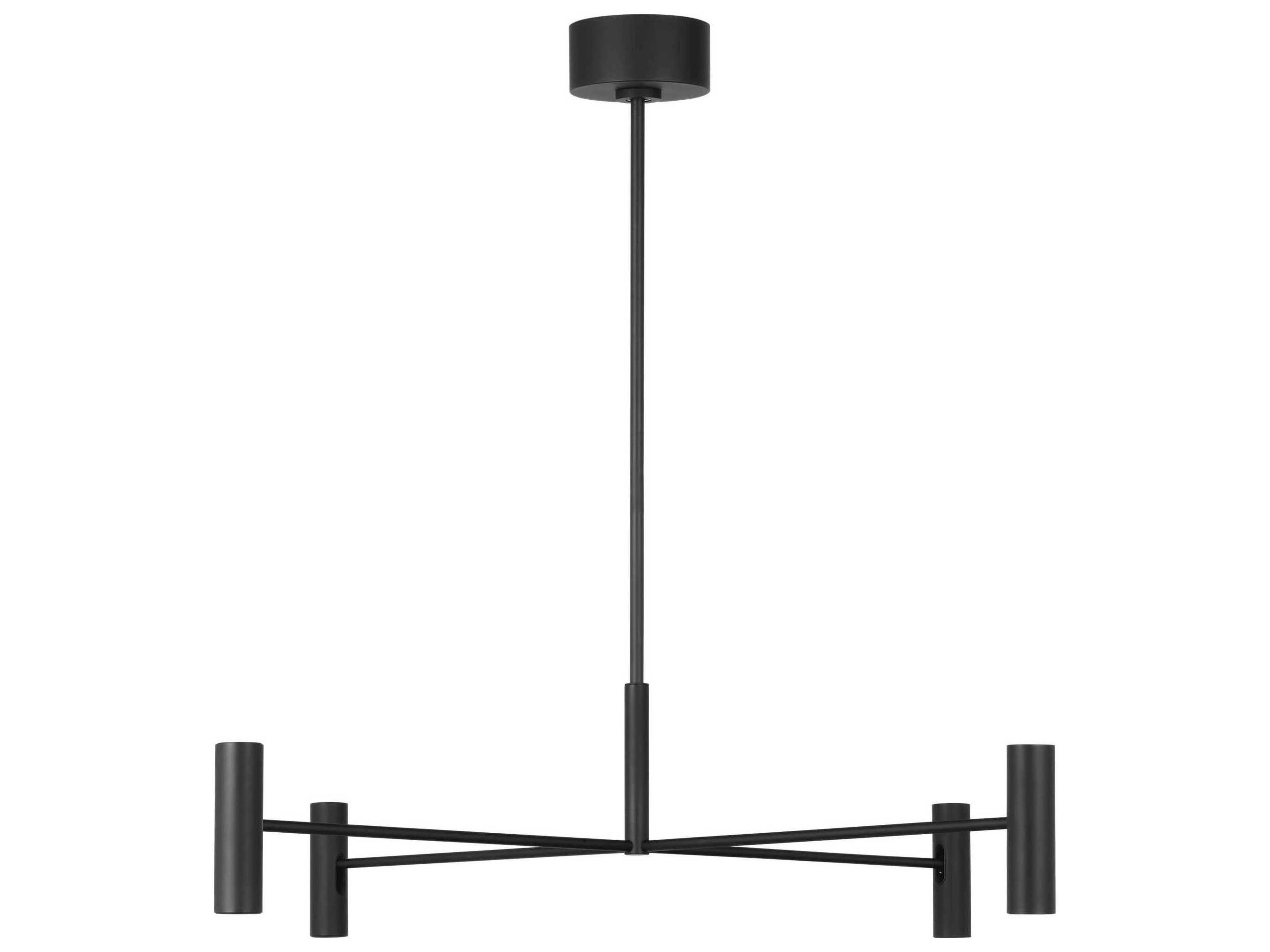 Visual Comfort Modern Ponte 8-Light Nightshade Black Cylinder Chandelier