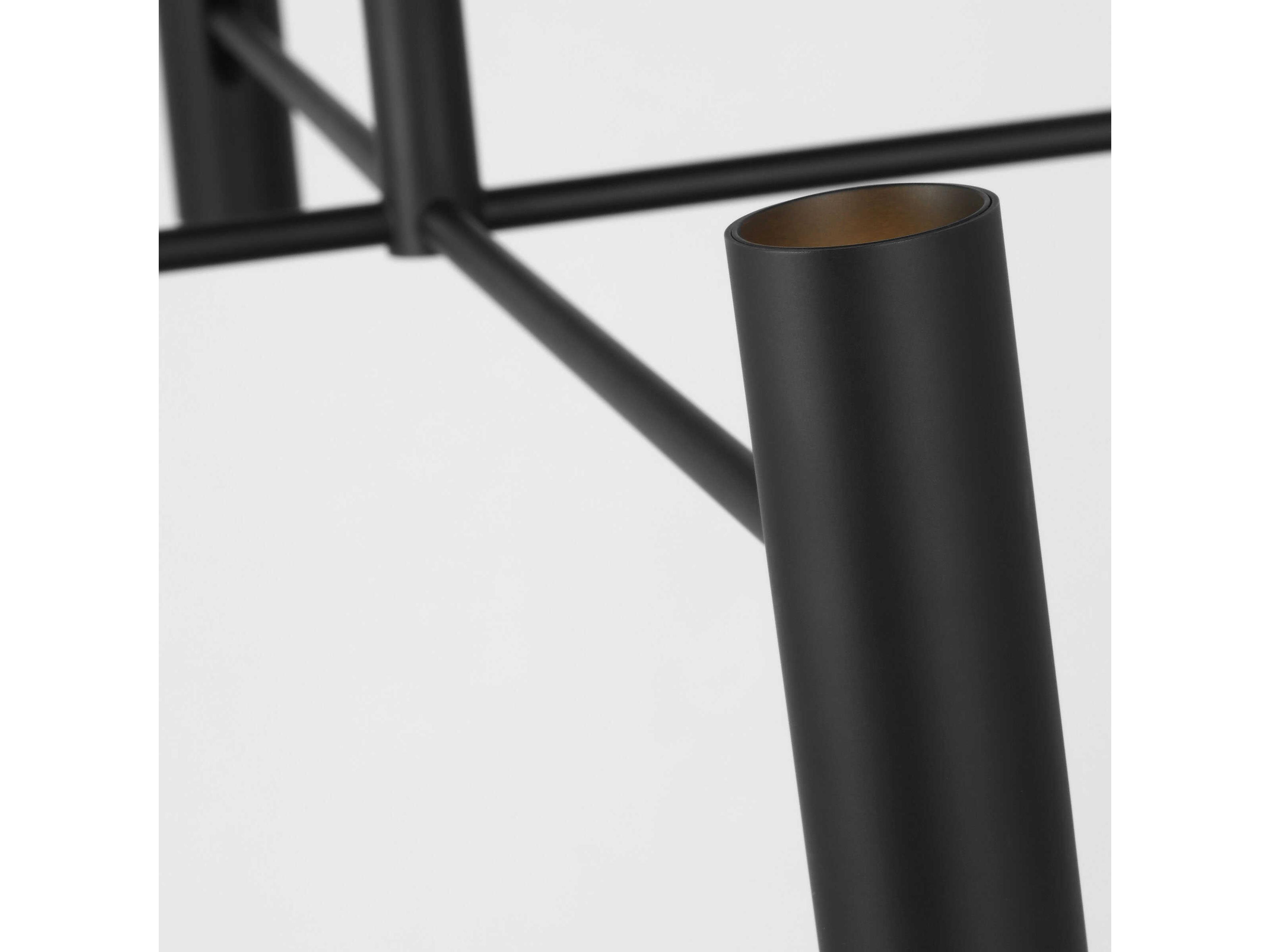 Visual Comfort Modern Ponte 8-Light Nightshade Black Cylinder Chandelier