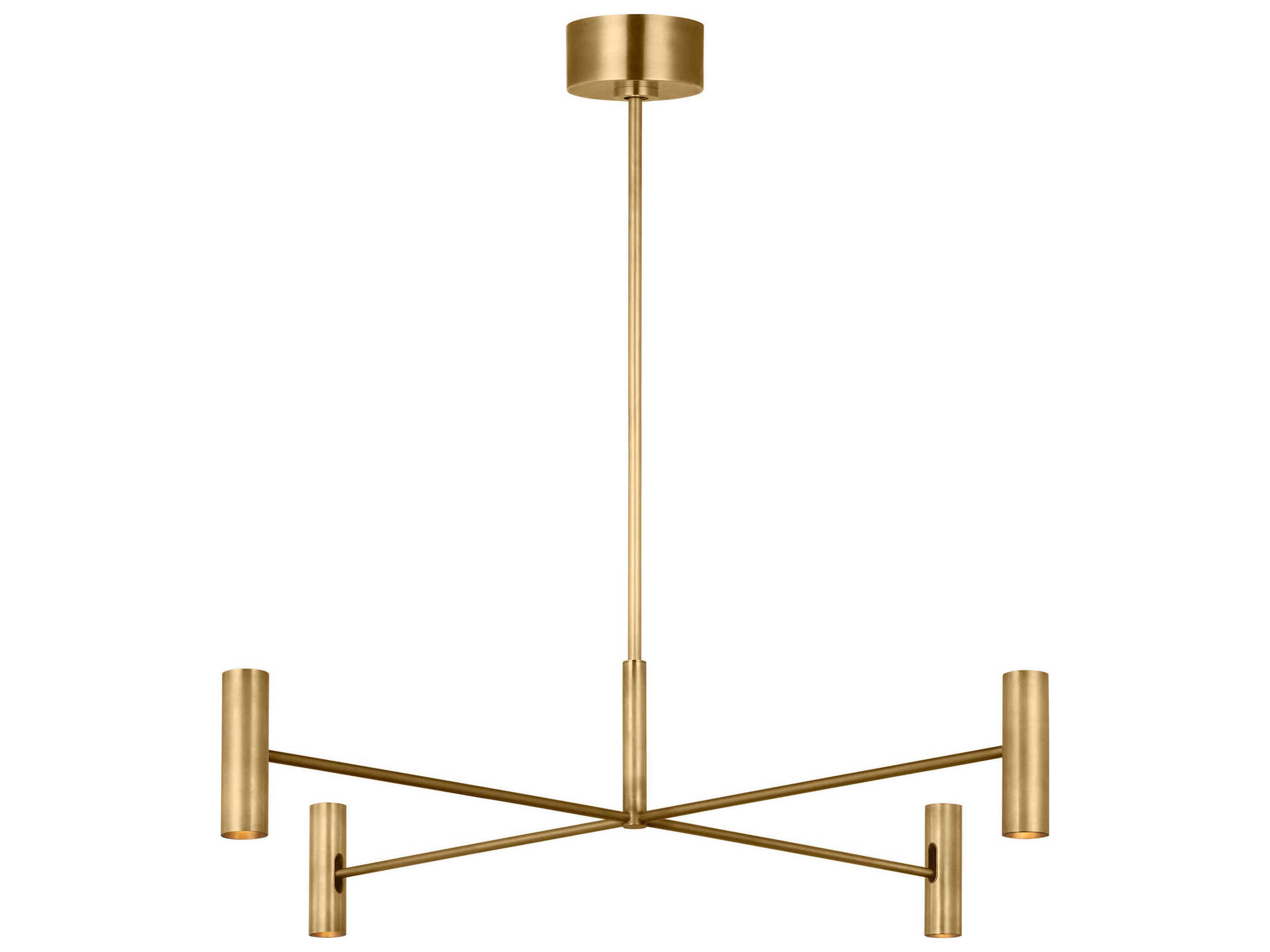 Ponte 8-Light Hand Rubbed Antique Brass Cylinder Chandelier