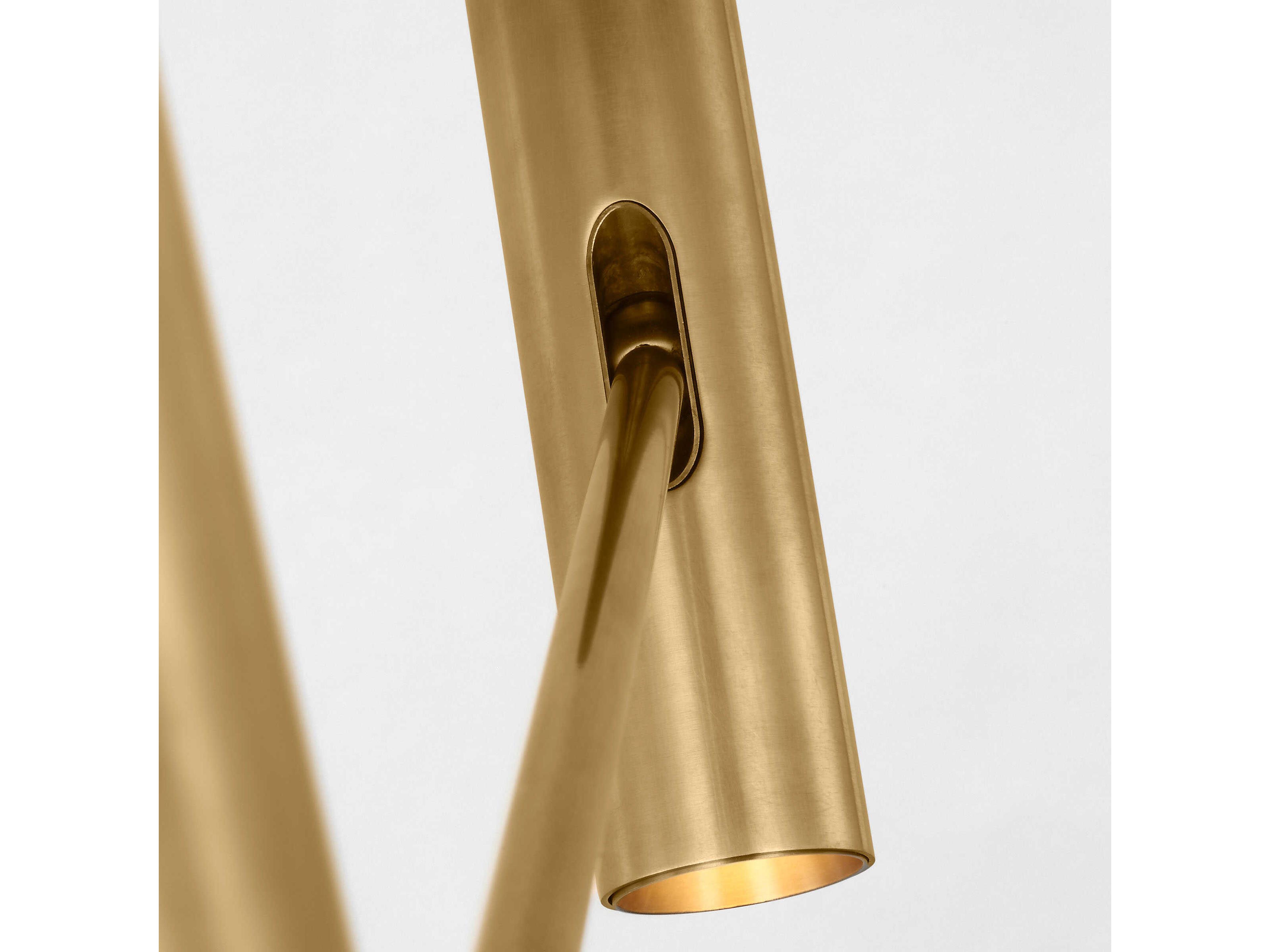 Visual Comfort Modern Ponte 8-Light Hand Rubbed Antique Brass Cylinder Chandelier