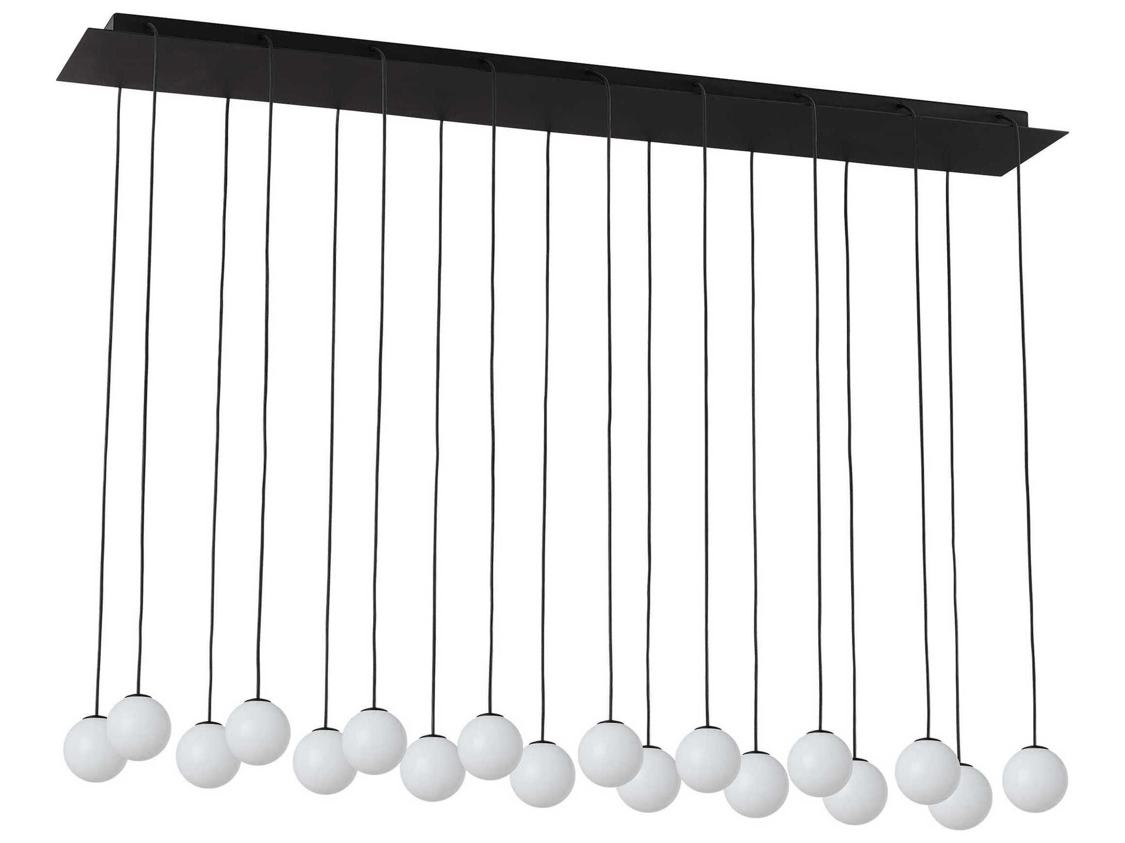 Visual Comfort Modern Orbet 18-Light Nightshade Black Globe Island Pendant