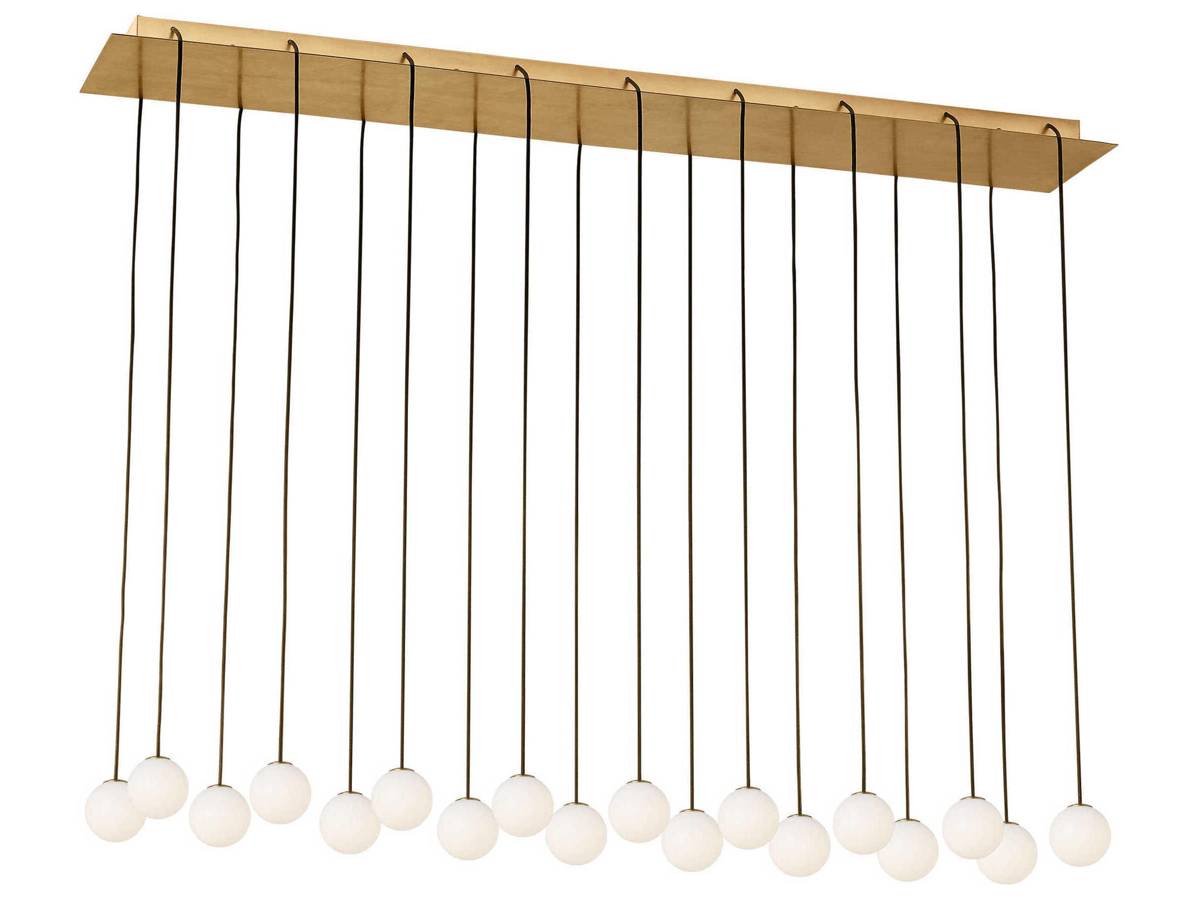 Orbet 18-Light Hand Rubbed Antique Brass Globe Island Pendant