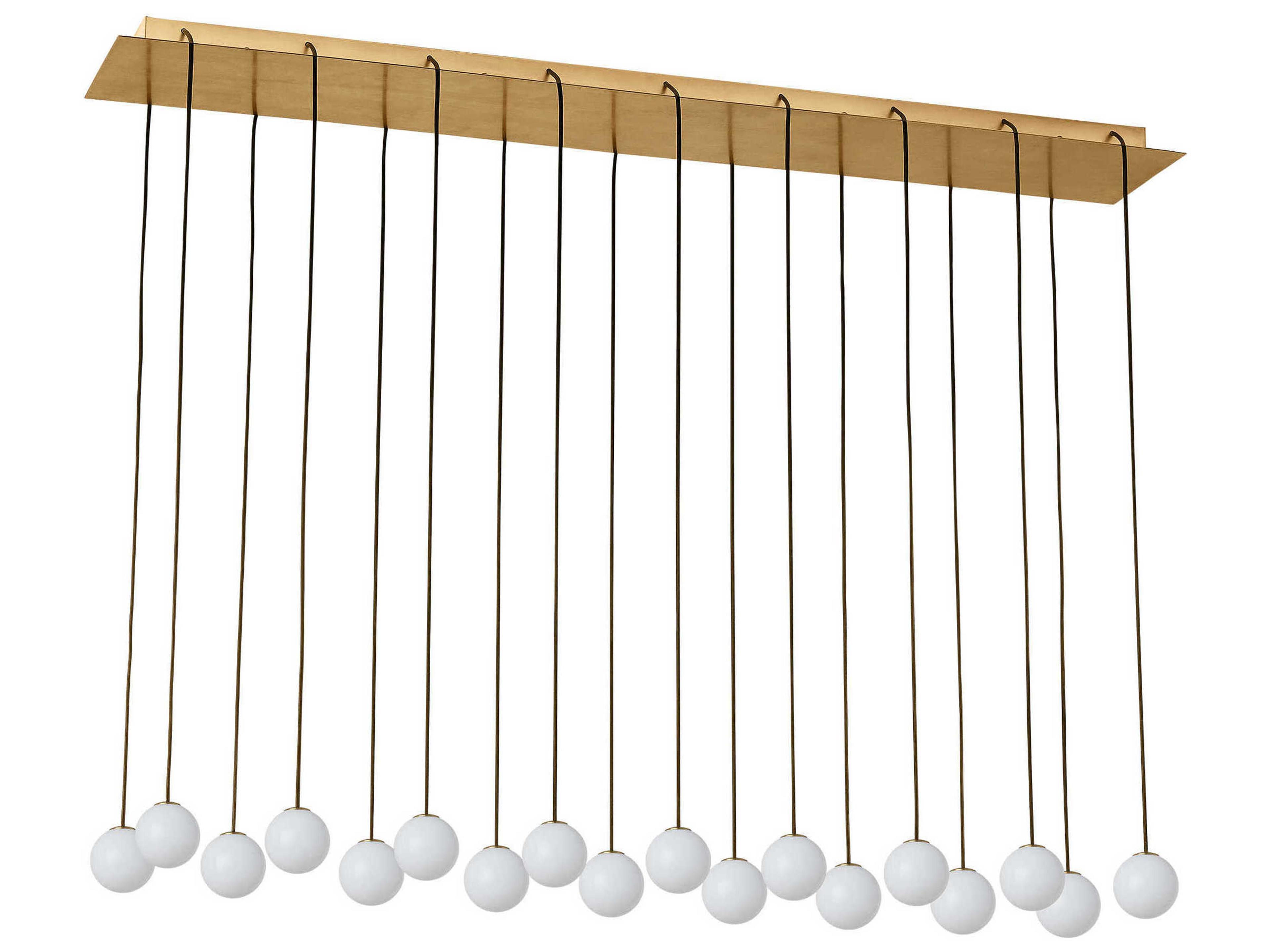 Visual Comfort Modern Orbet 18-Light Hand Rubbed Antique Brass Globe Island Pendant