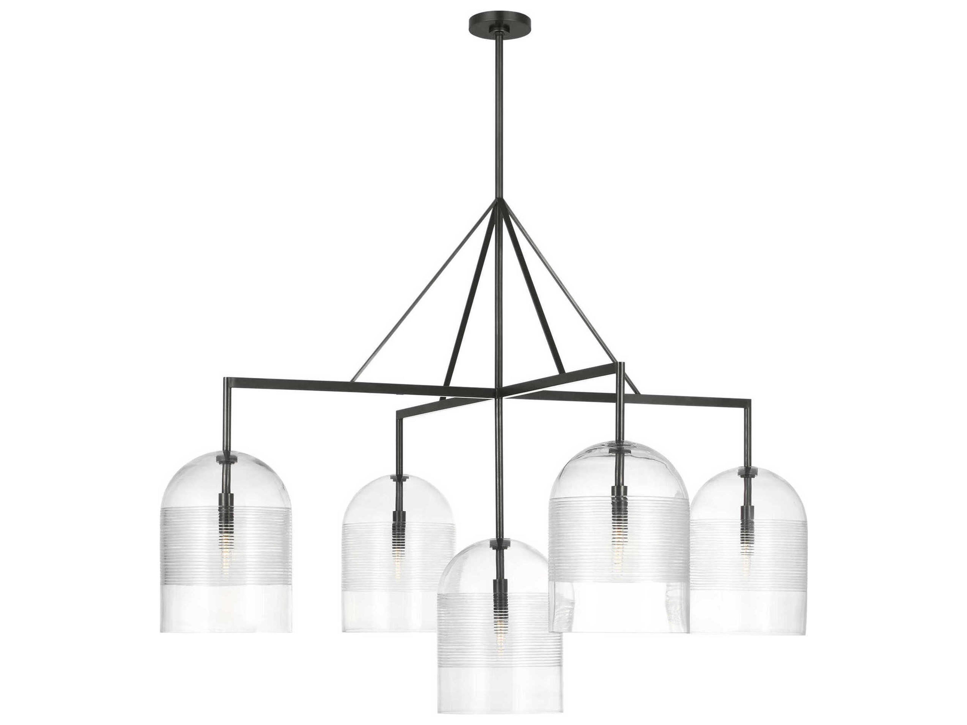 Visual Comfort Modern Leano 5-Light Bronze Candelabra Chandelier