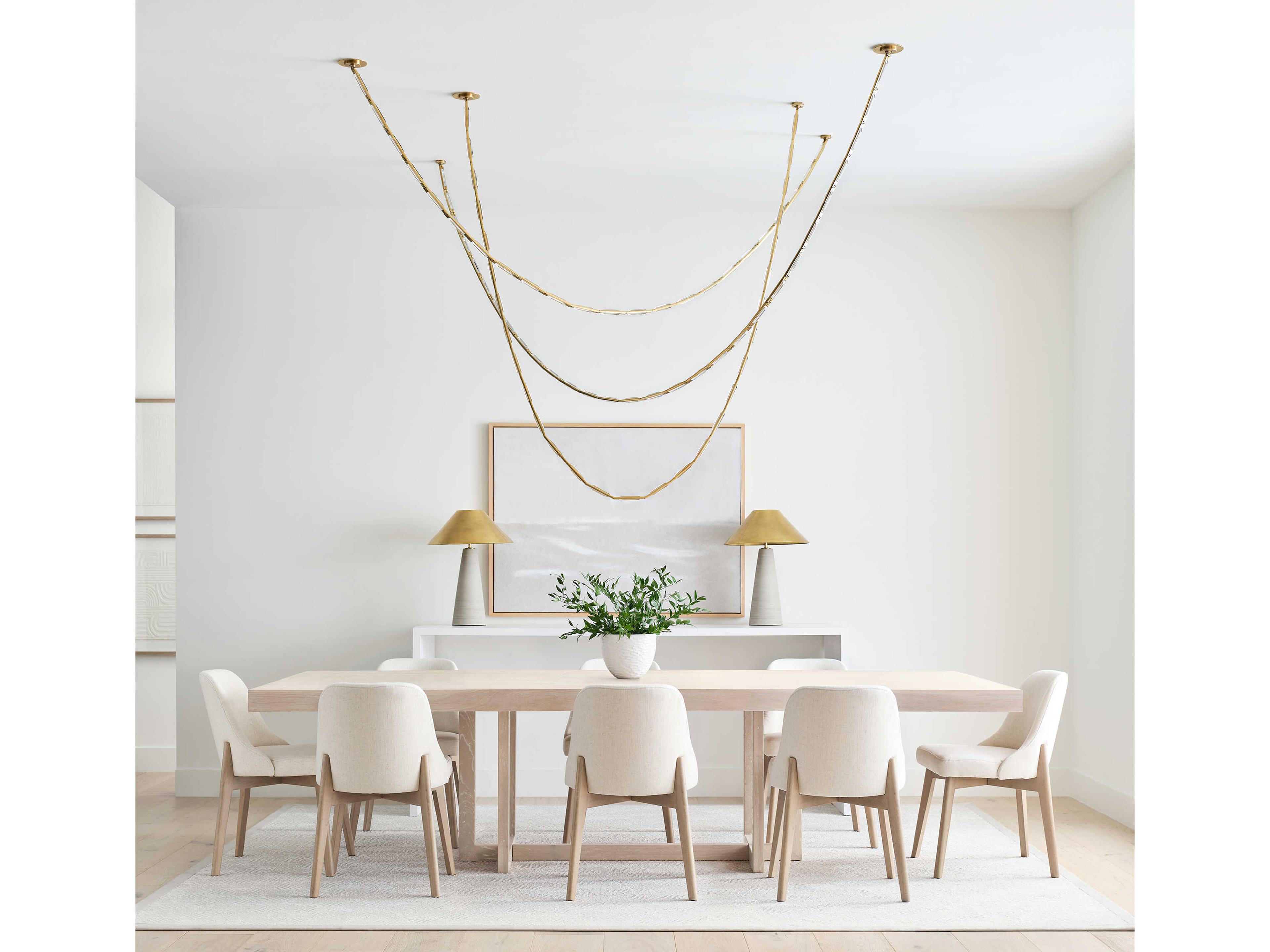 Visual Comfort Modern Catena 29-Light Hand Rubbed Antique Brass Linear Chandelier