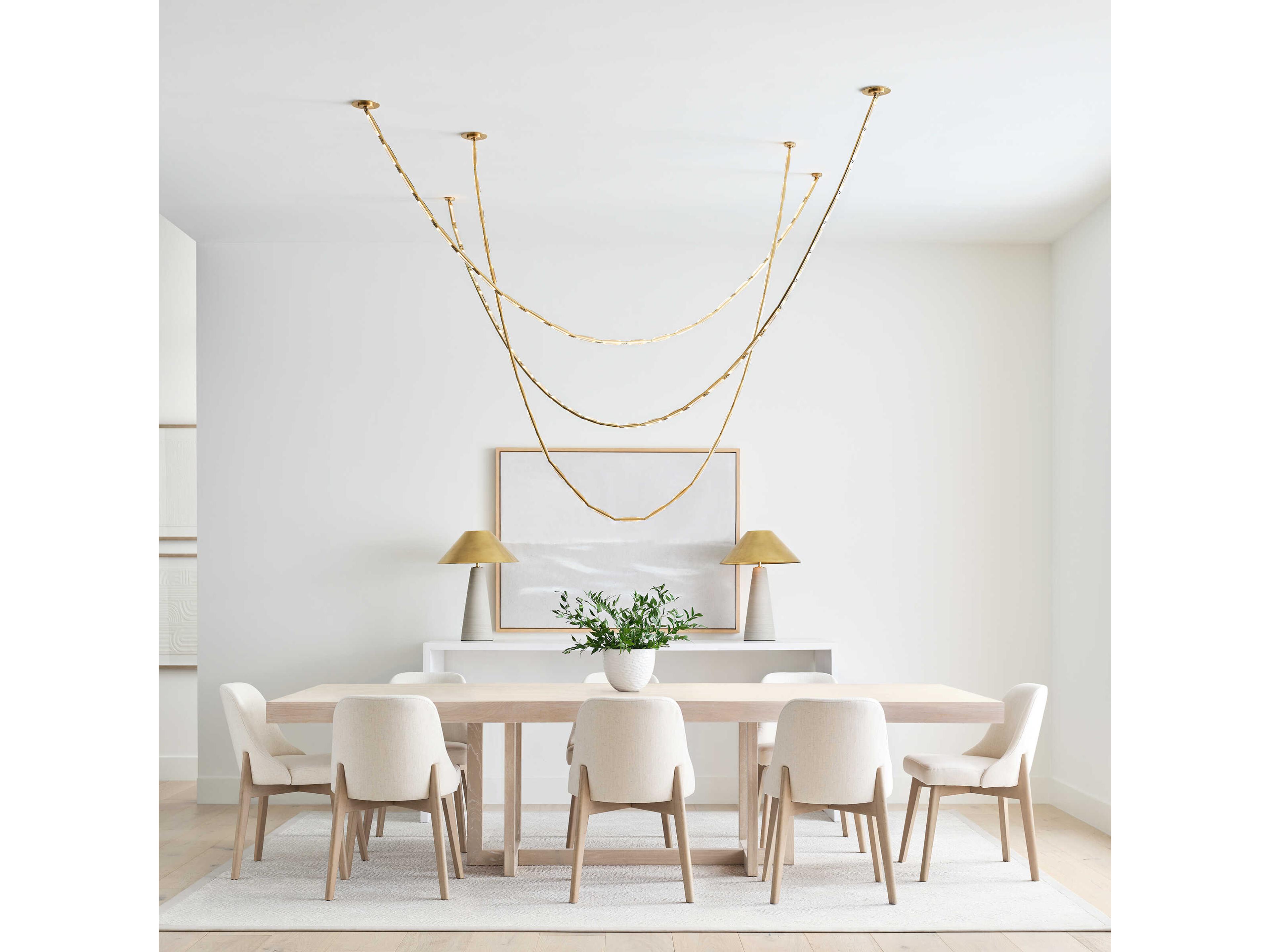 Visual Comfort Modern Catena 29-Light Hand Rubbed Antique Brass Linear Chandelier