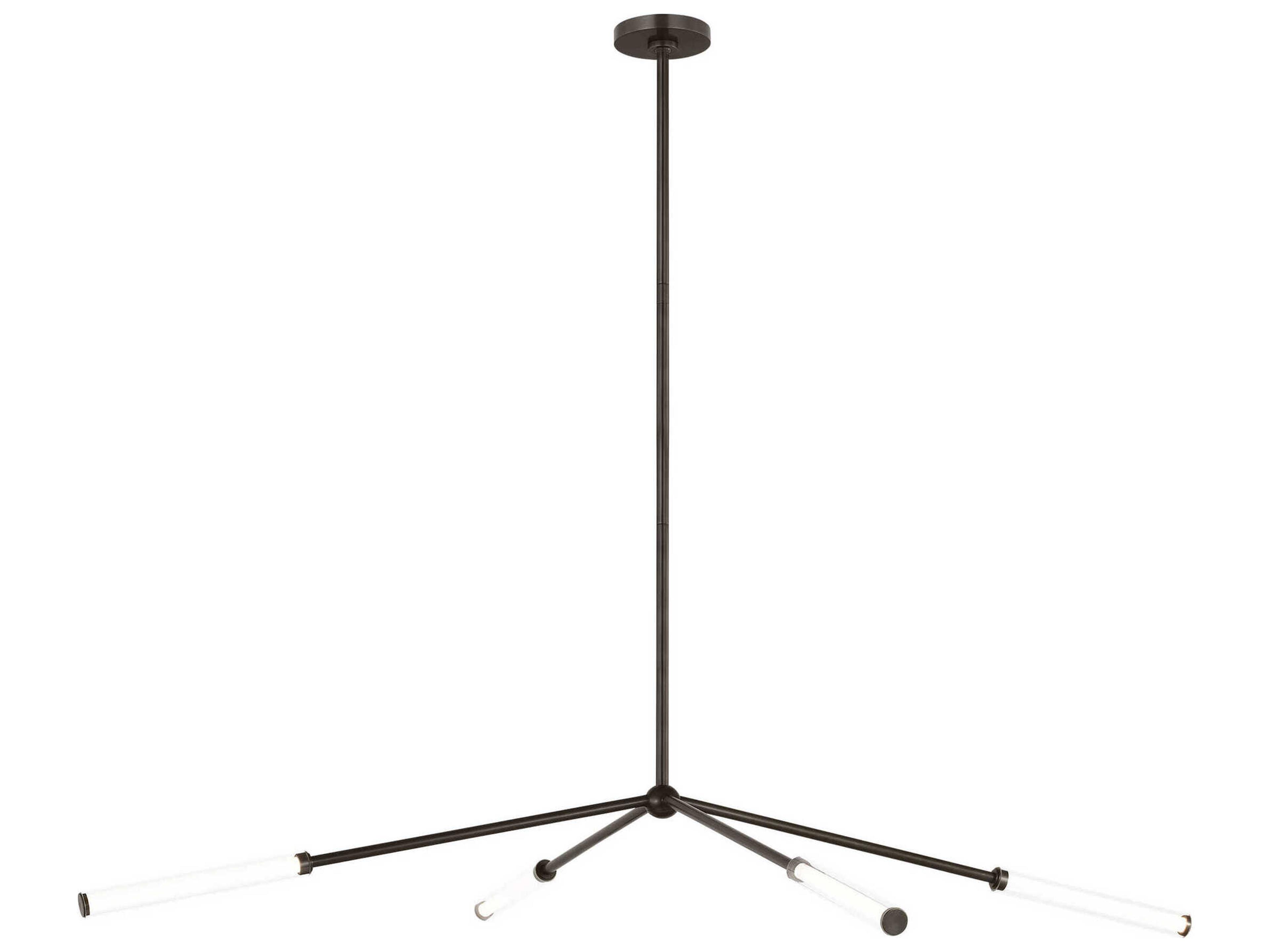 Visual Comfort Modern Poza 4-Light Bronze Linear Chandelier